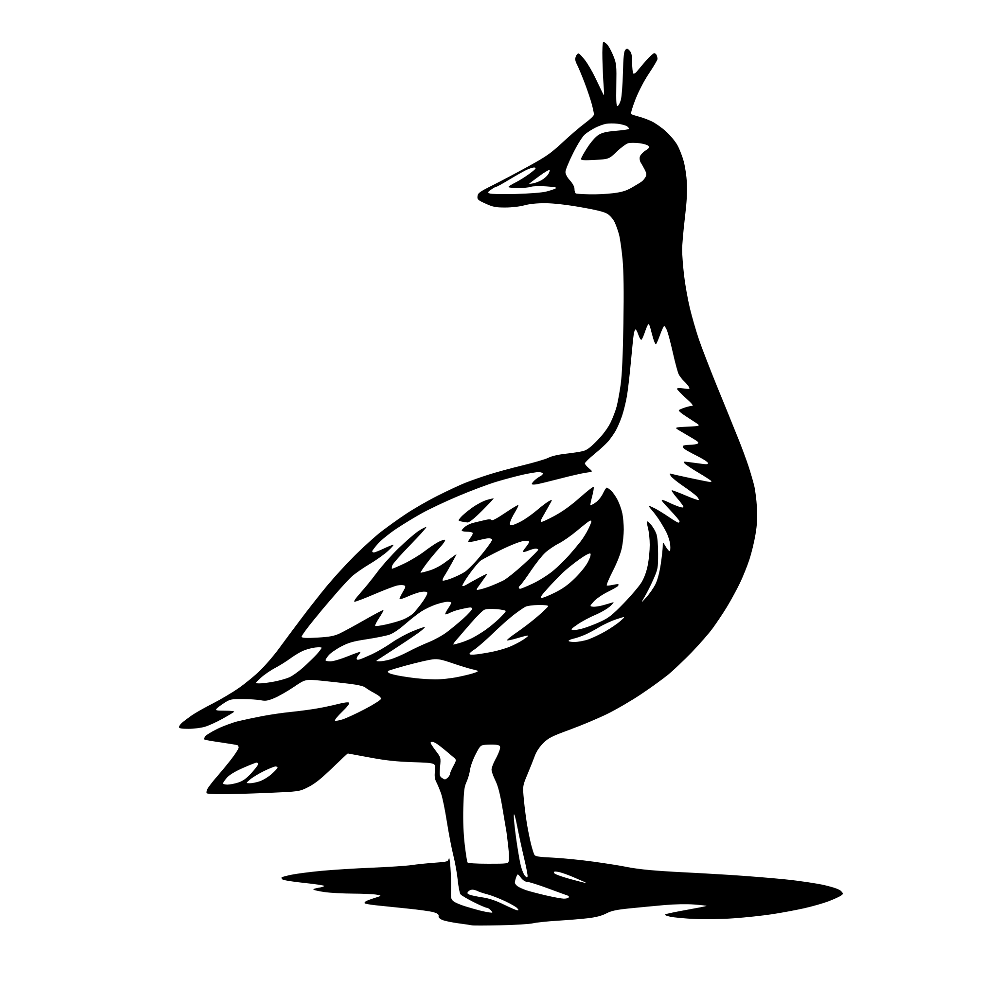 AI-generated SVG of 'a goose with antlers'