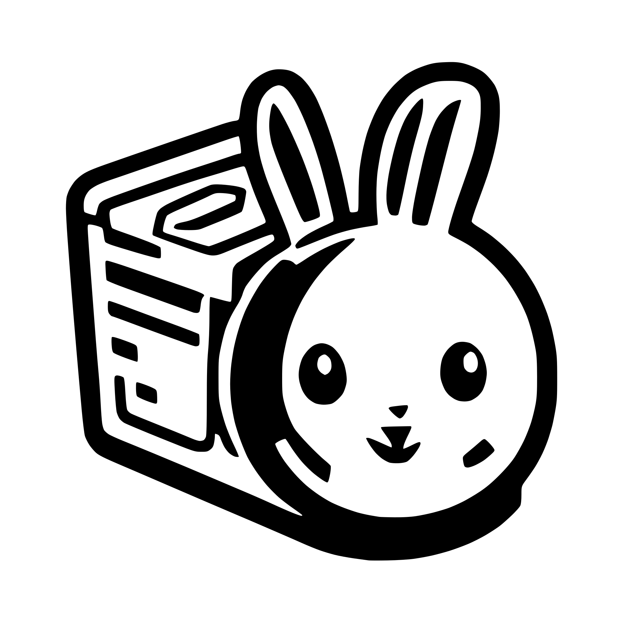 AI-generated SVG of a Generate me a png file. The idea is a rabbit and a storage drive, it should be a square icon (500x500px), no border, it should be abstract, no rabbit face detail.