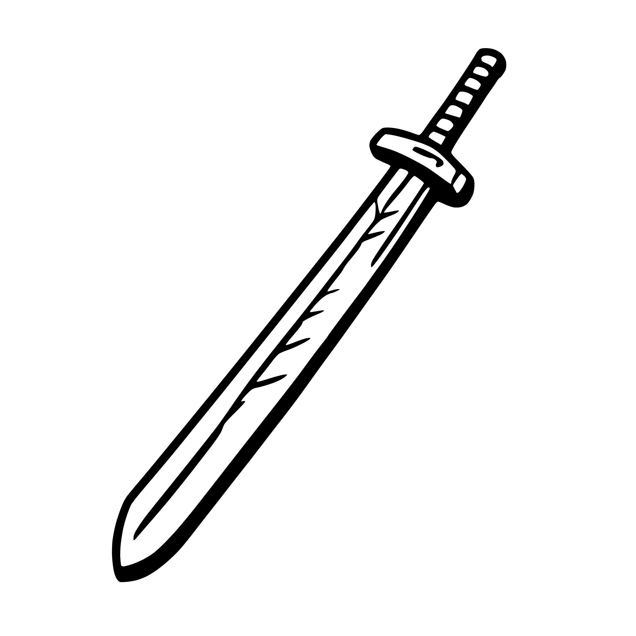 AI-generated SVG of a icon of samurai katana for RPG japanese game