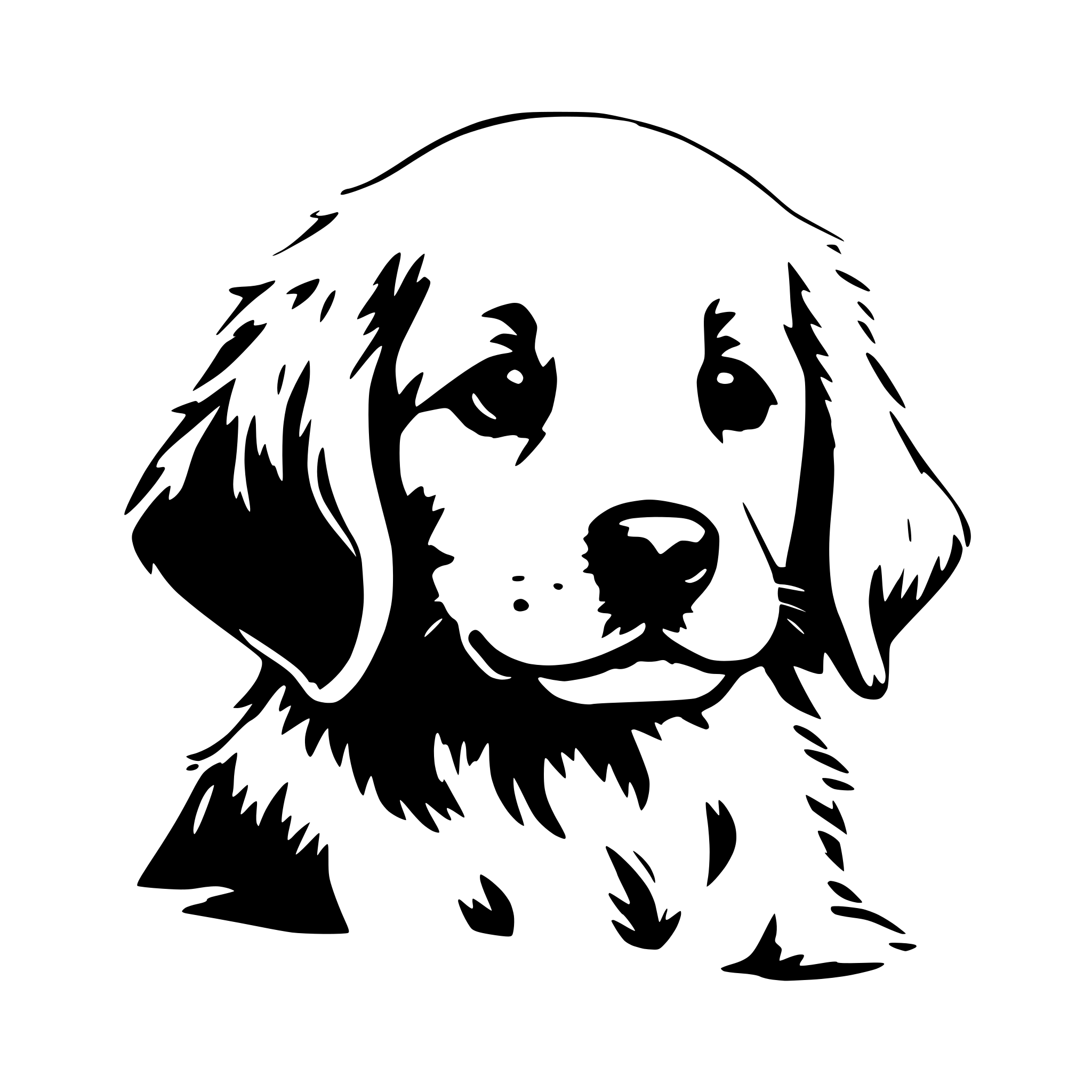 AI-generated SVG of a a golden retriever puppy