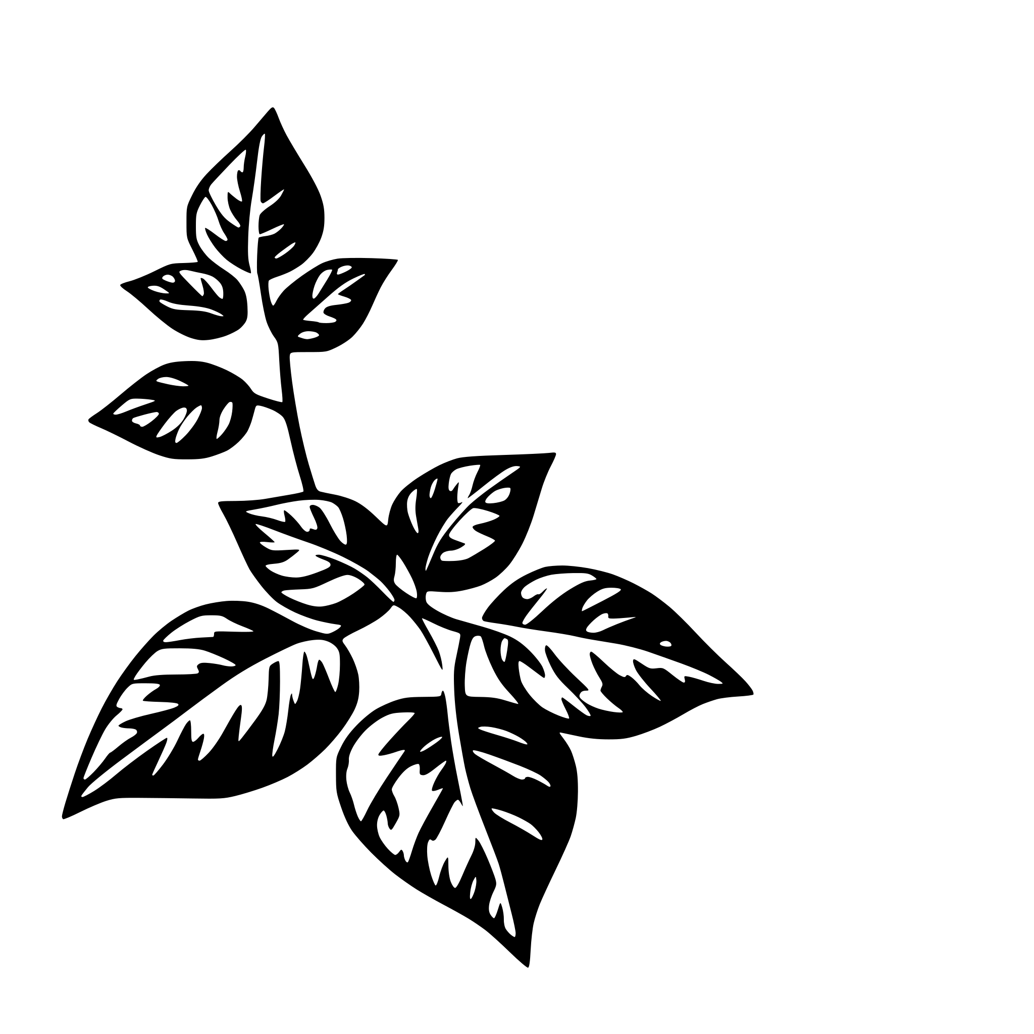 AI-generated SVG of 'simple vine and leaf'