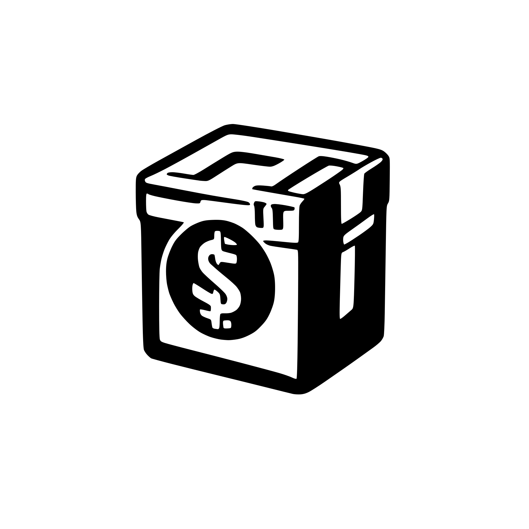 AI-generated SVG of a dollar sign in package box icon
