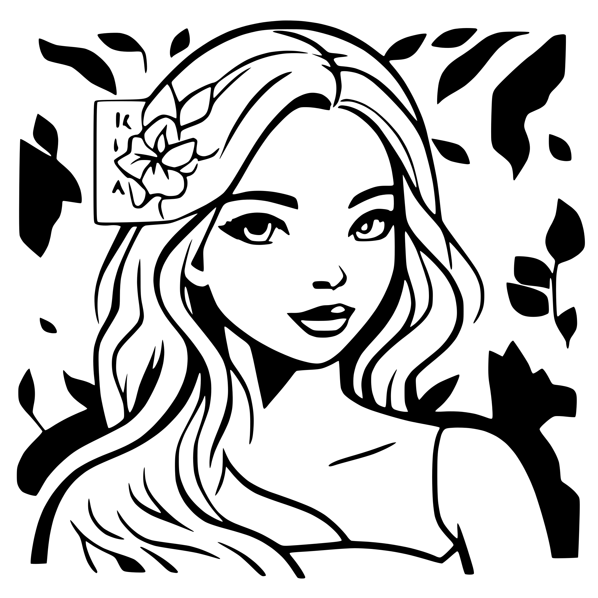 AI-generated SVG of a display the name Klara in script with a scroll frame