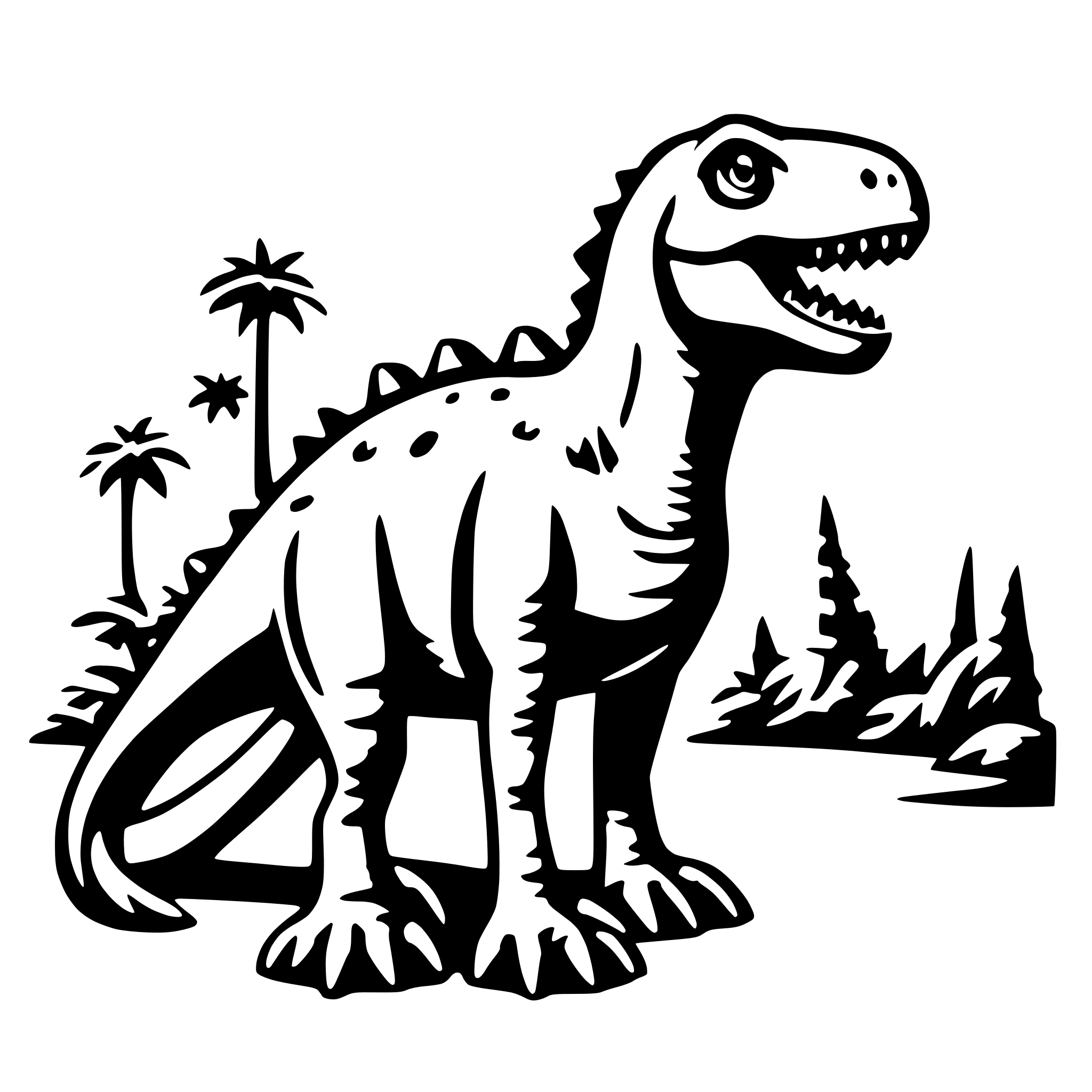 AI-generated SVG of 'dinosaure, simple, line'