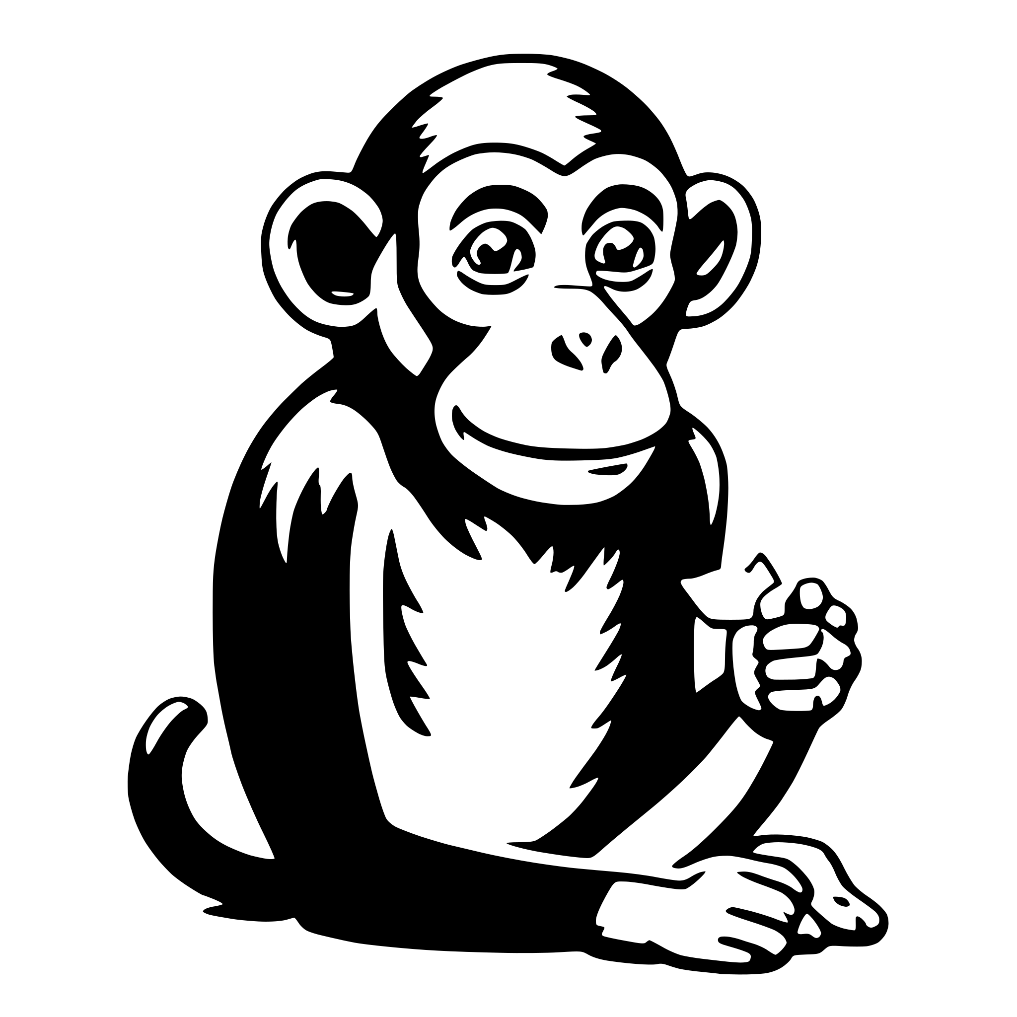 AI-generated SVG of 'monkey holding banana'