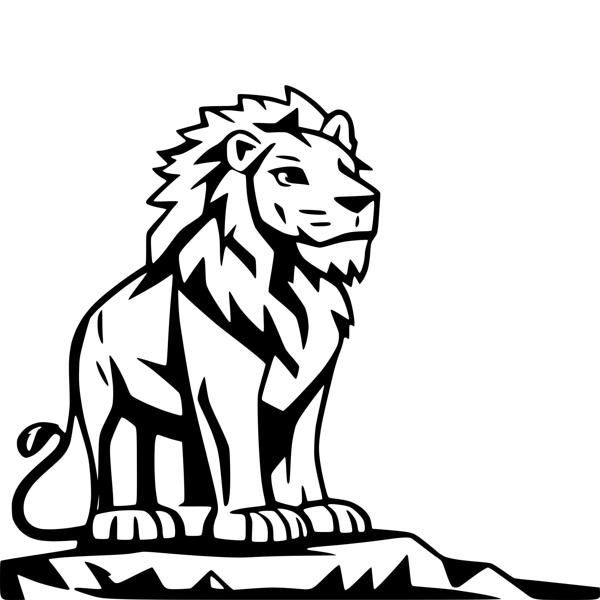 AI-generated SVG of a lion in front of a storm
