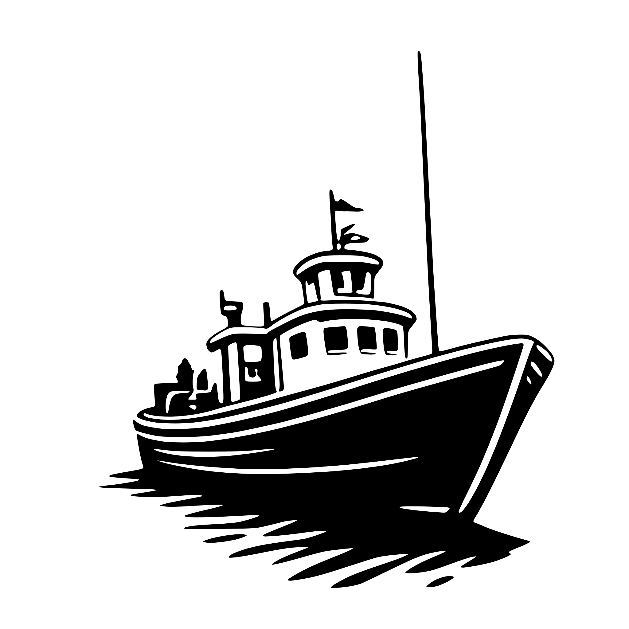AI-generated SVG of 'fishing boat'