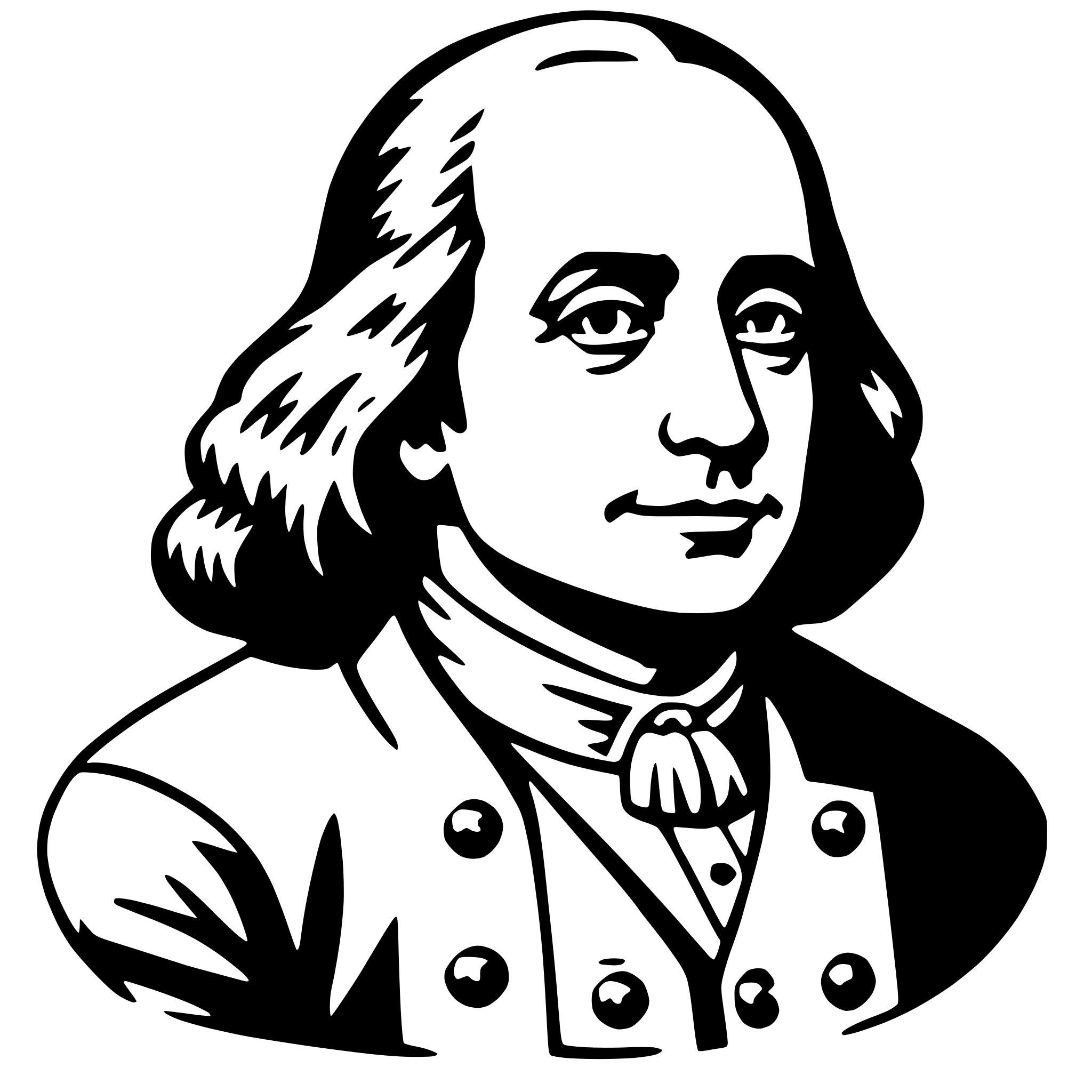 AI-generated SVG of a benjamin franklin