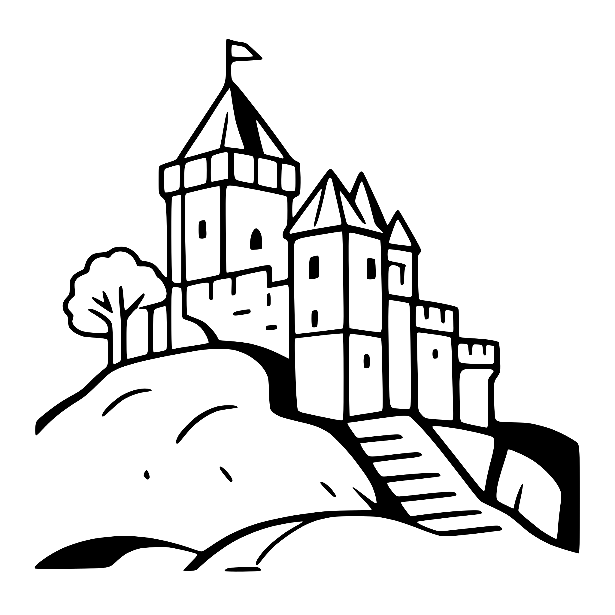 AI-generated SVG of 'medieval castle on hilltop'