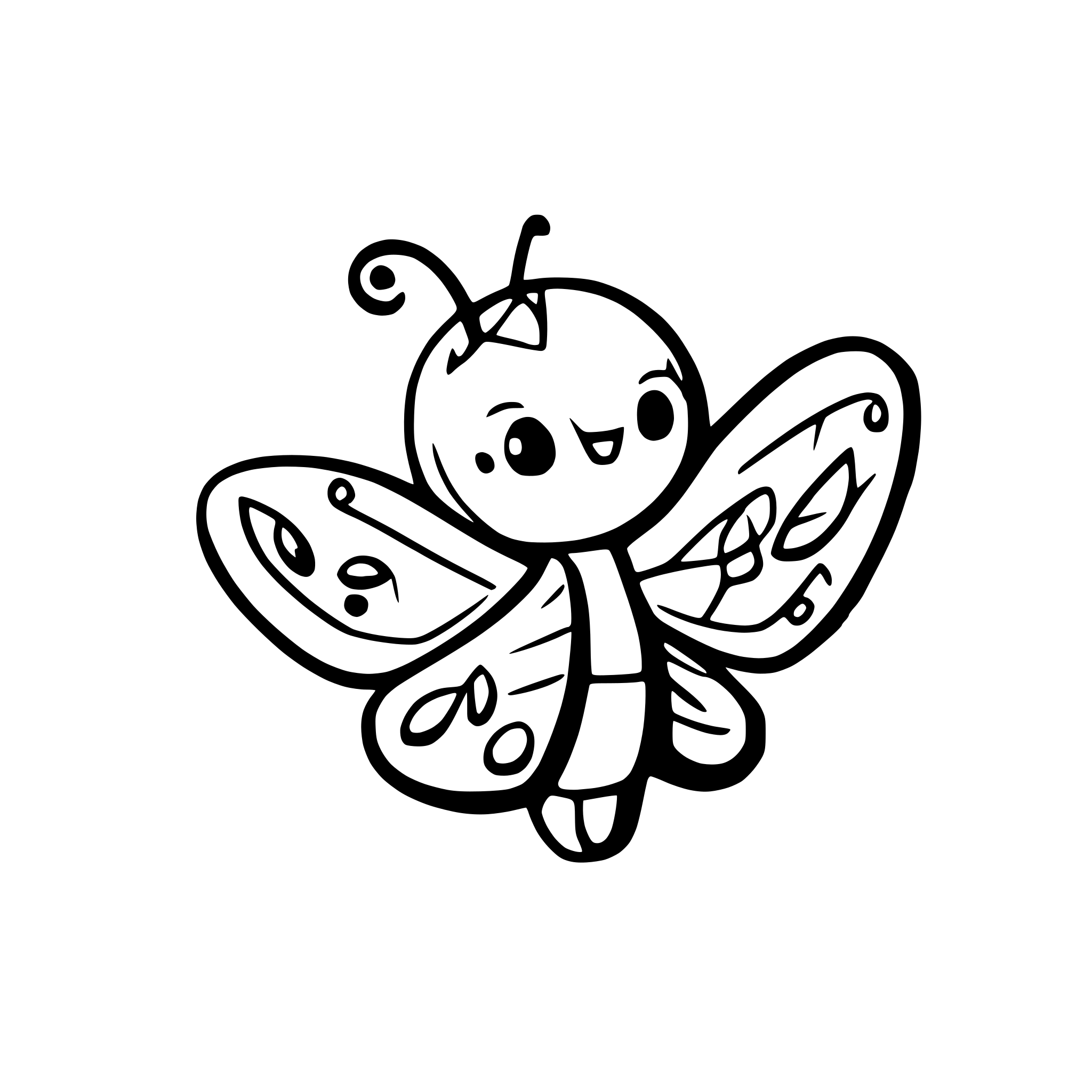 AI-generated SVG of 'mariposas con tortugas'