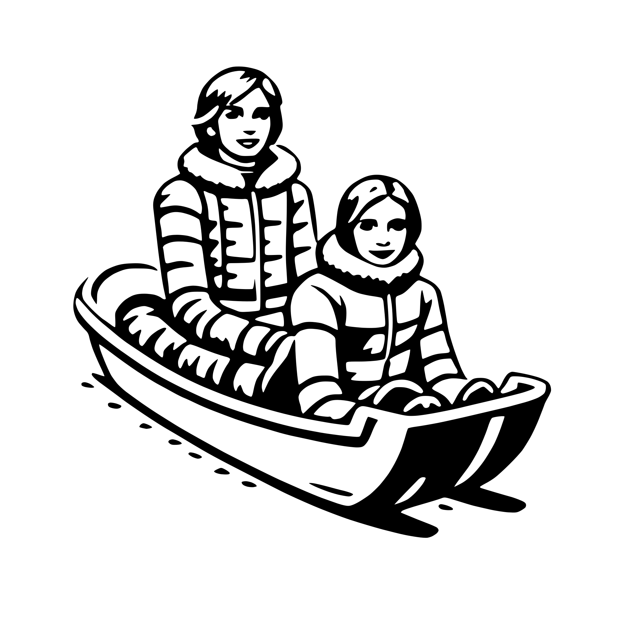 AI-generated SVG of a arctic sledding adventure