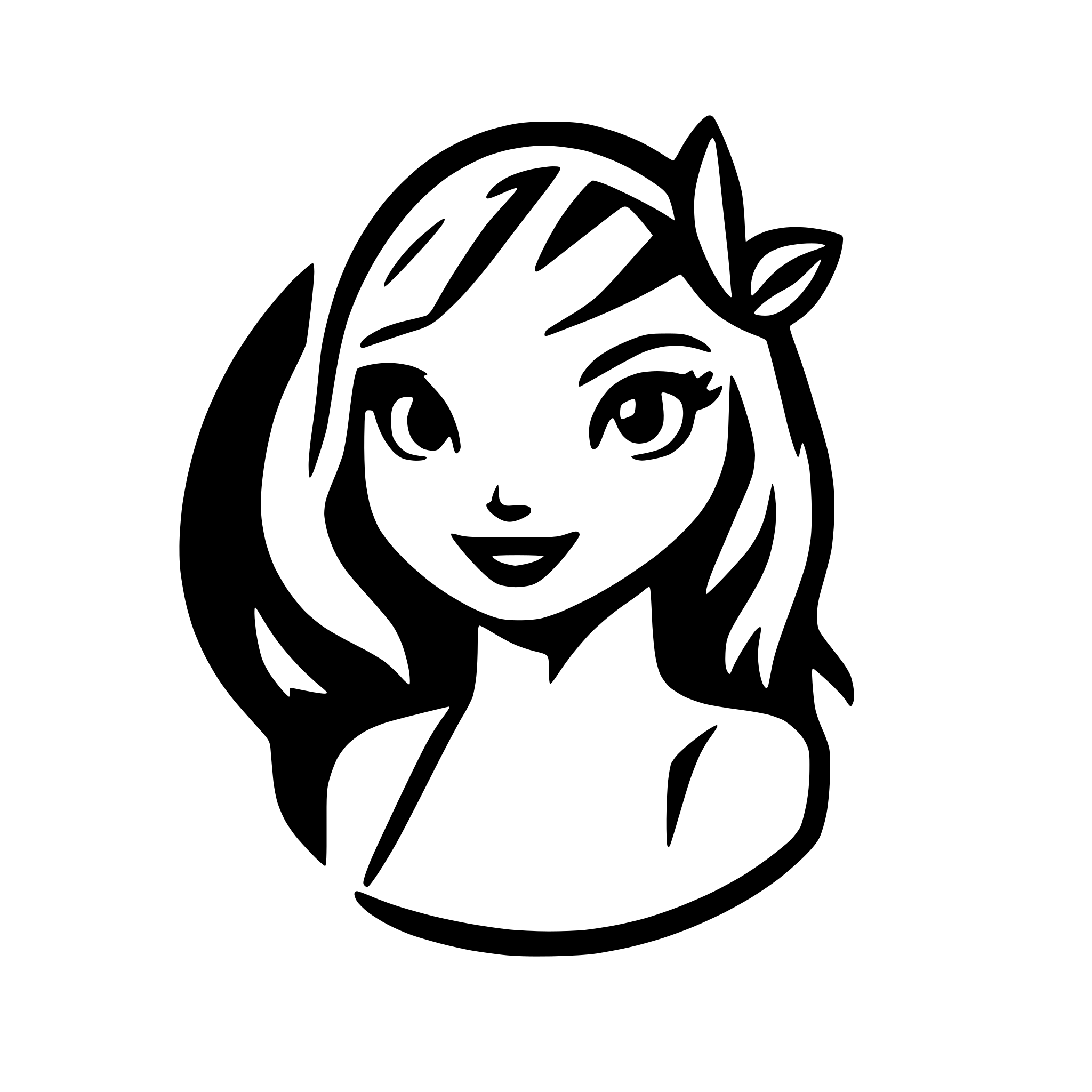 AI-generated SVG of a create a vector image with not too many details, monochrom, a halter