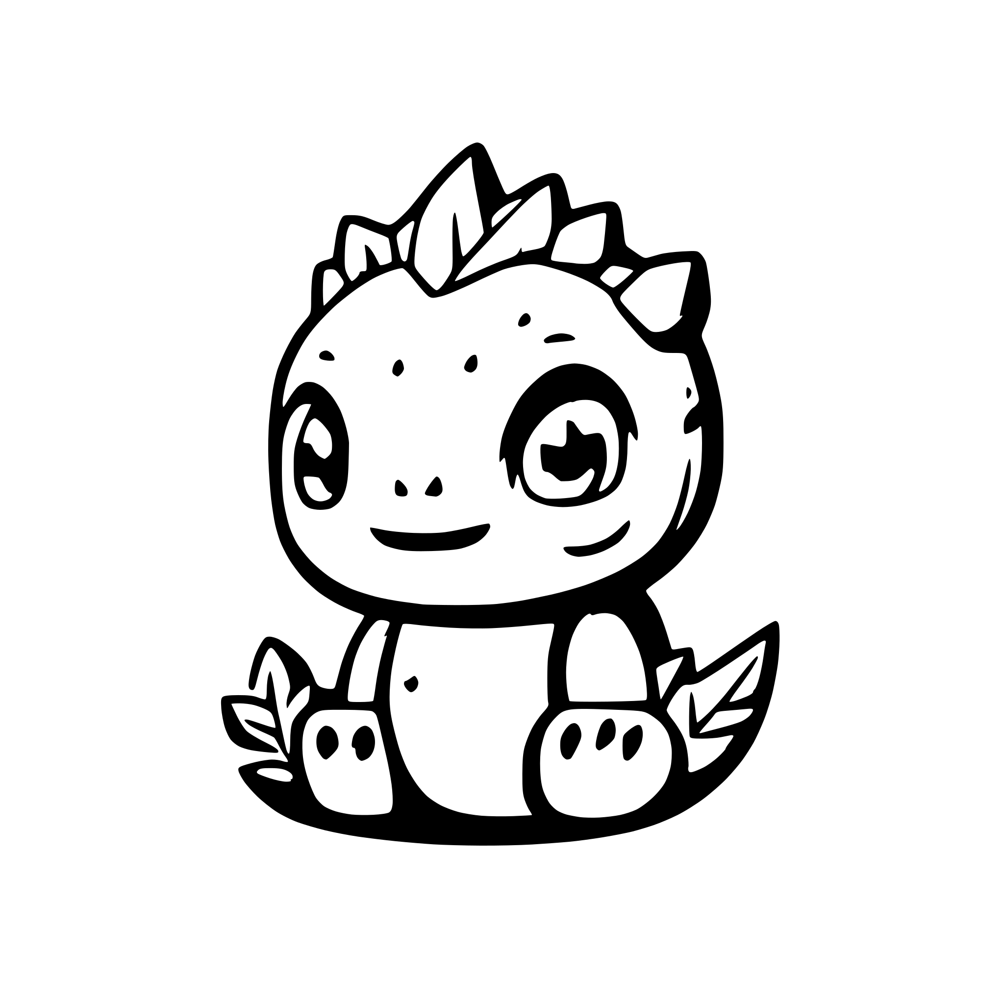 AI-generated SVG of 'cute baby godzilla'