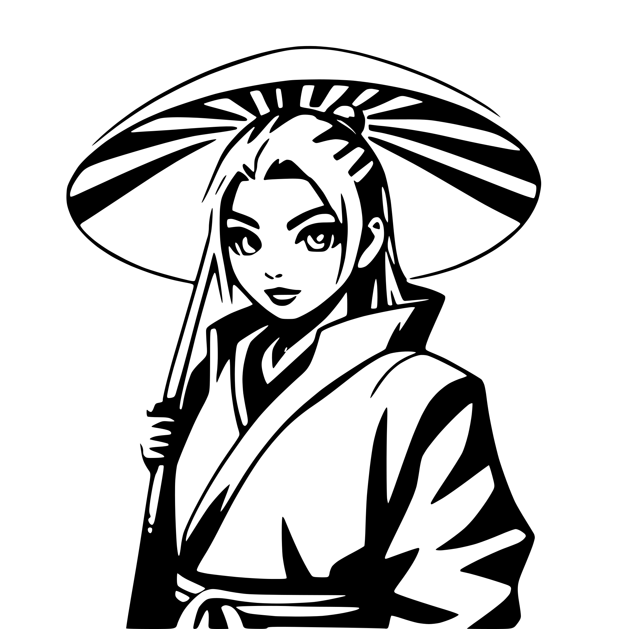 AI-generated SVG of 'samurai in the rain'