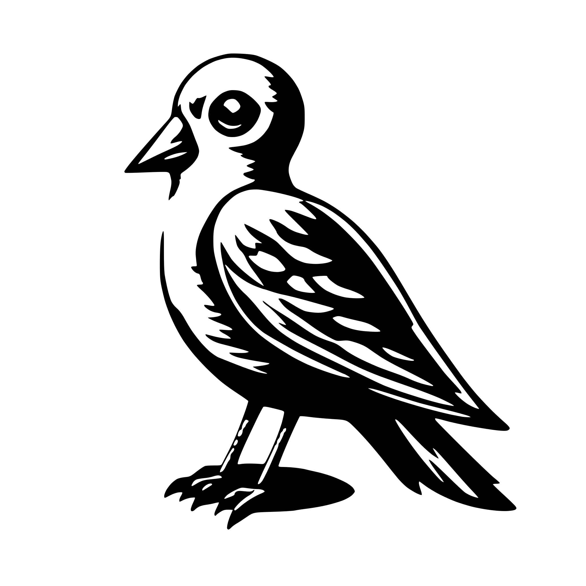 AI-generated SVG of 'strange bird'