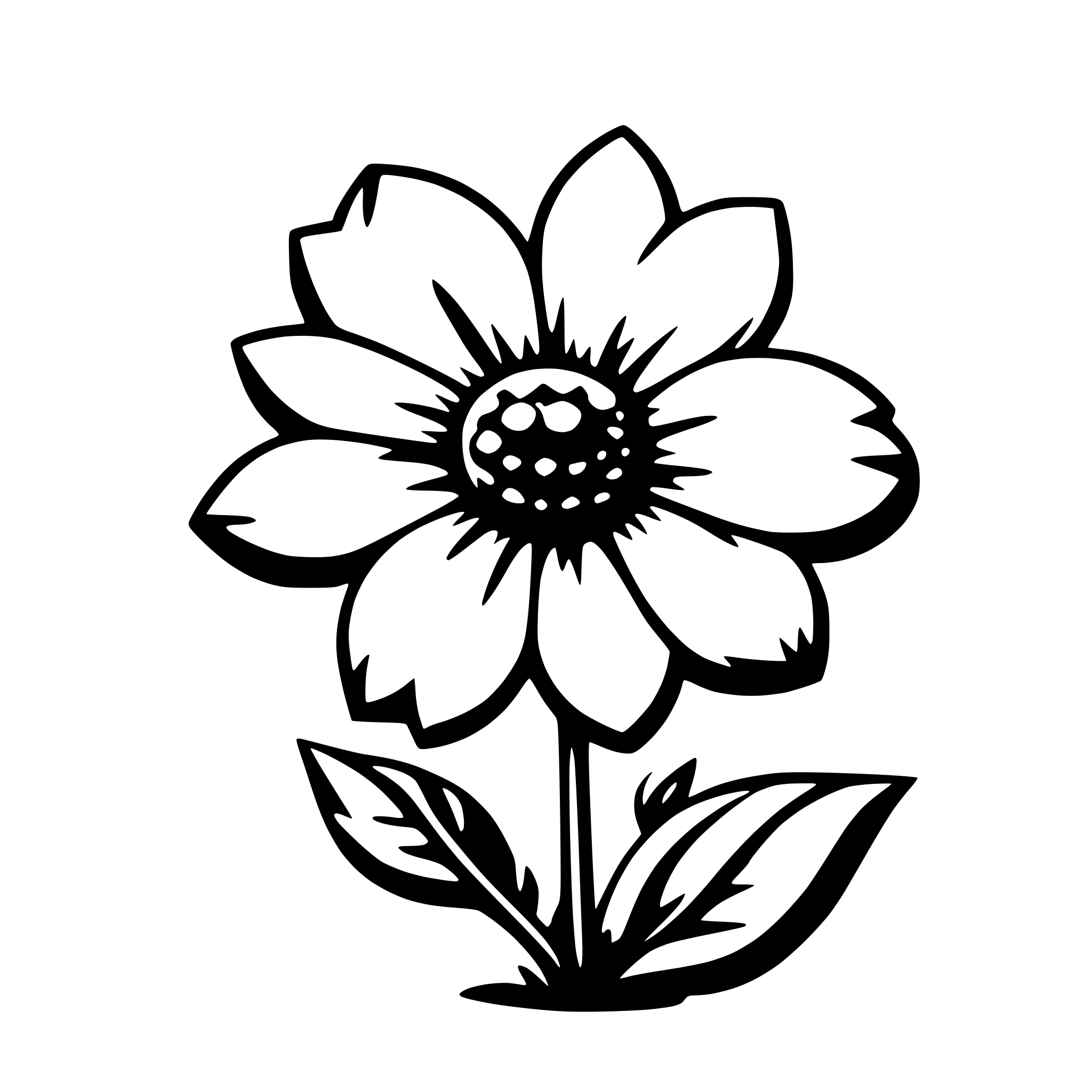 AI-generated SVG of 'simple flower'