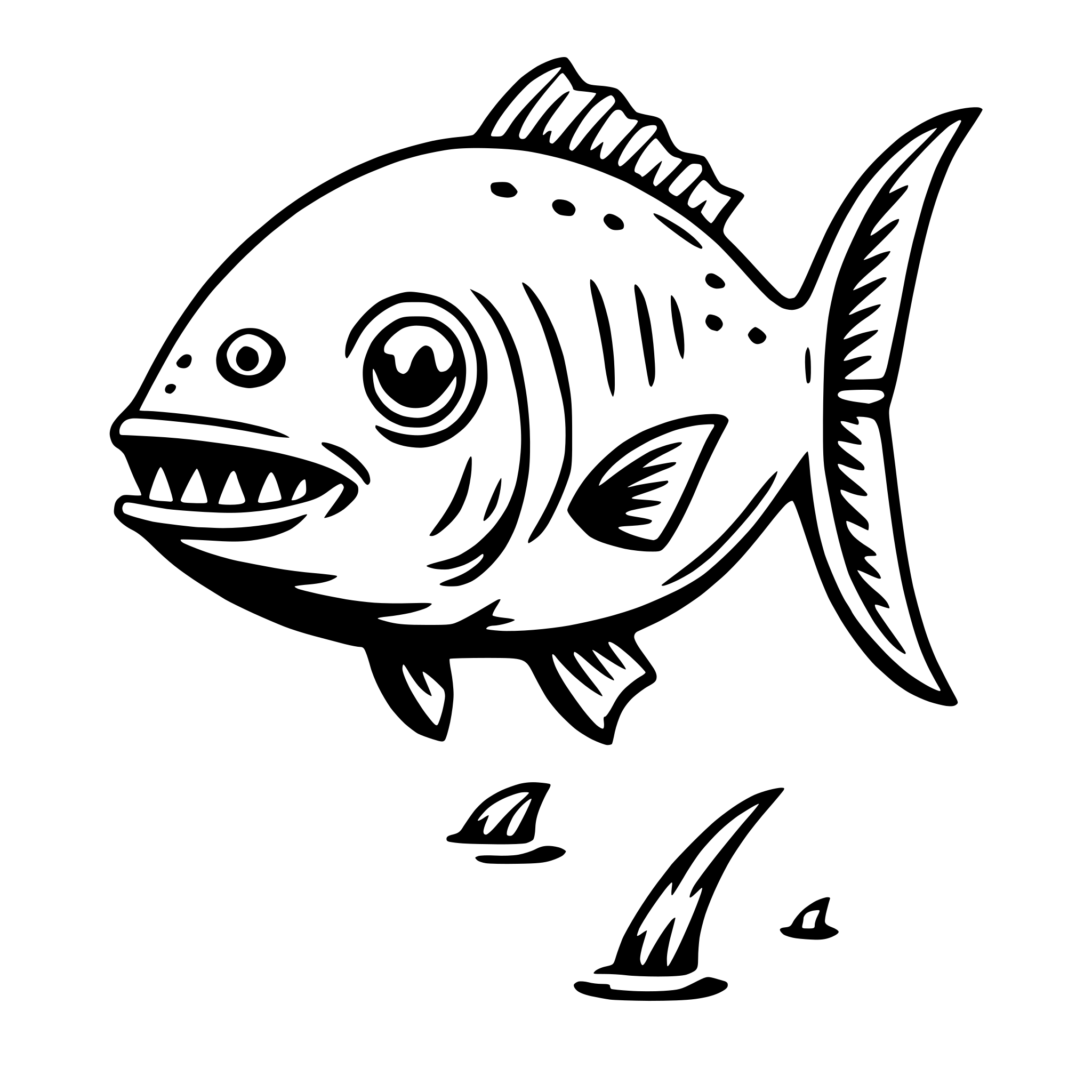 AI-generated SVG of a piranha