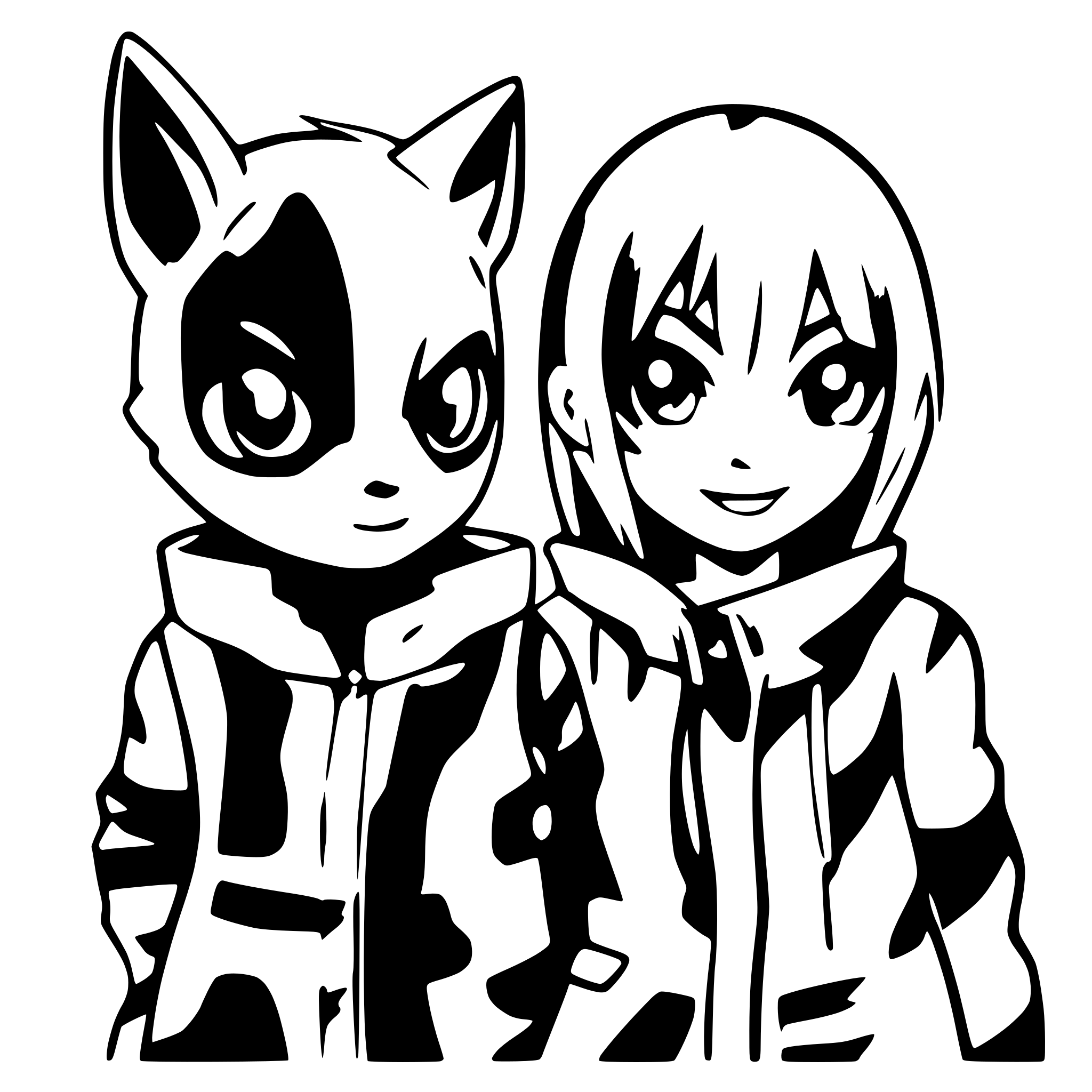 AI-generated SVG of a dogpool and deadpool high detail