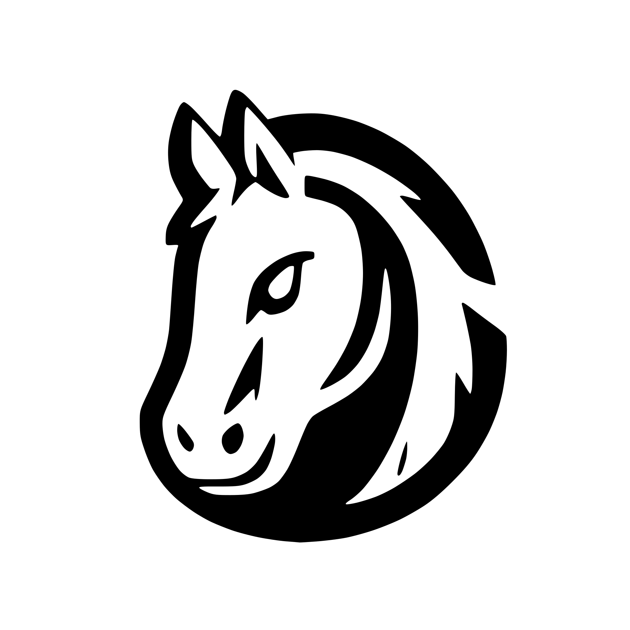 AI-generated SVG of 'simple horse head in a pin'