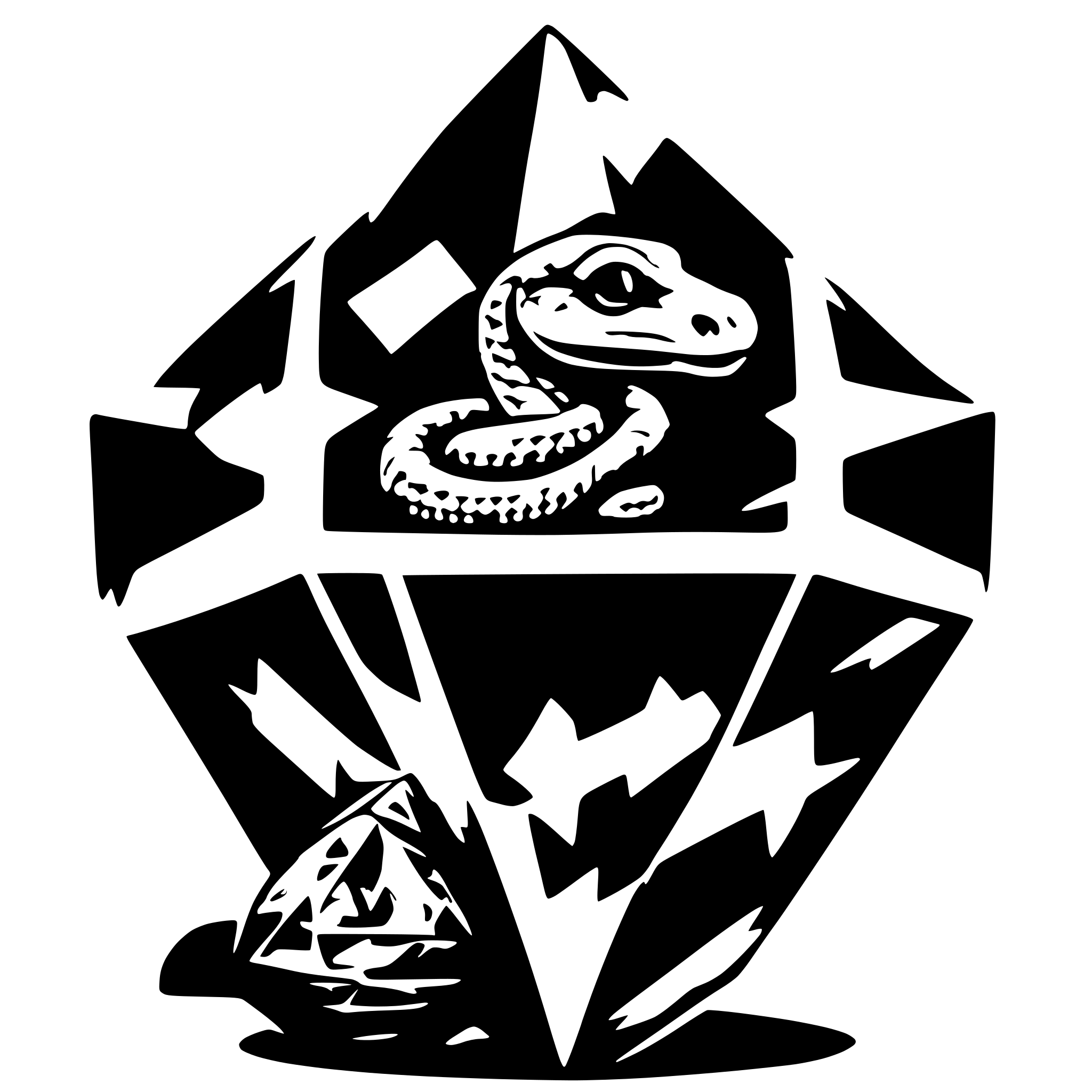 AI-generated SVG of a python wrapped around large diamond