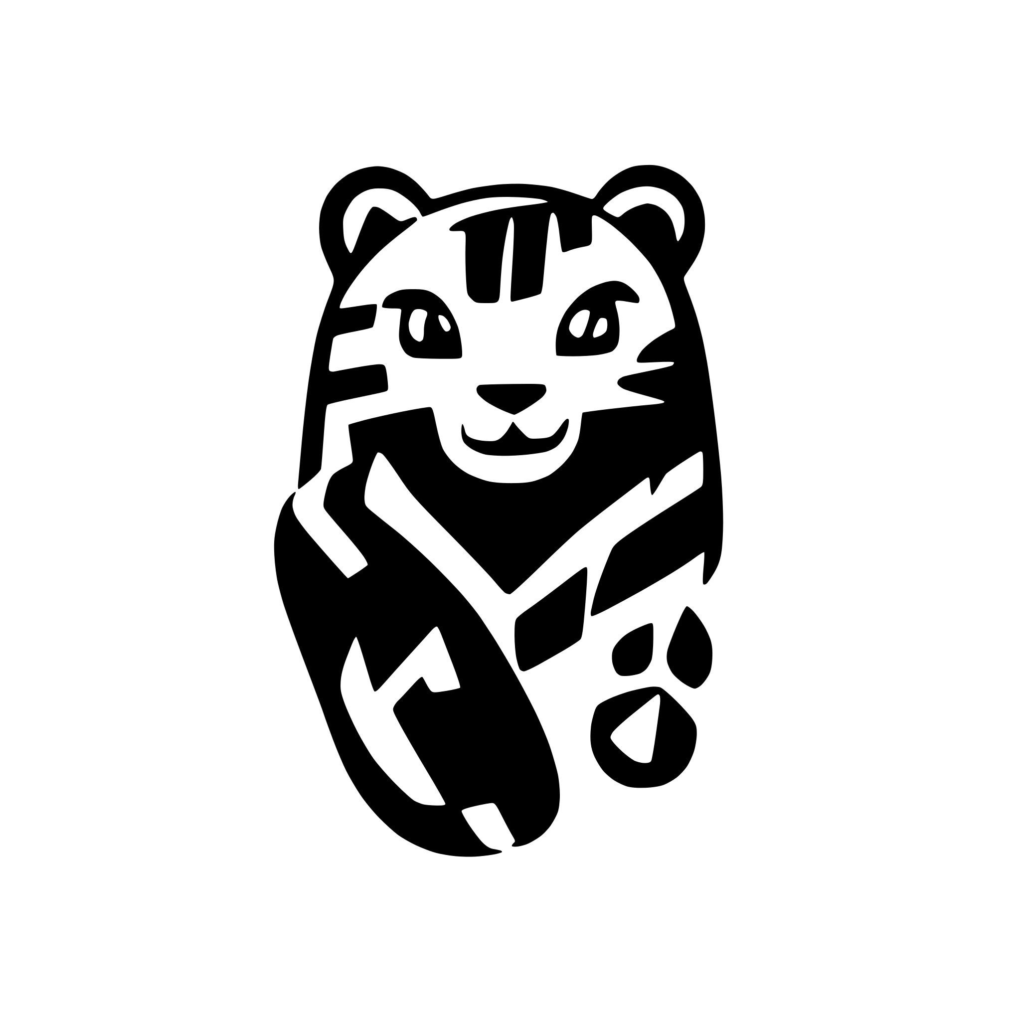 AI-generated SVG of a tiger 4 paws to ground