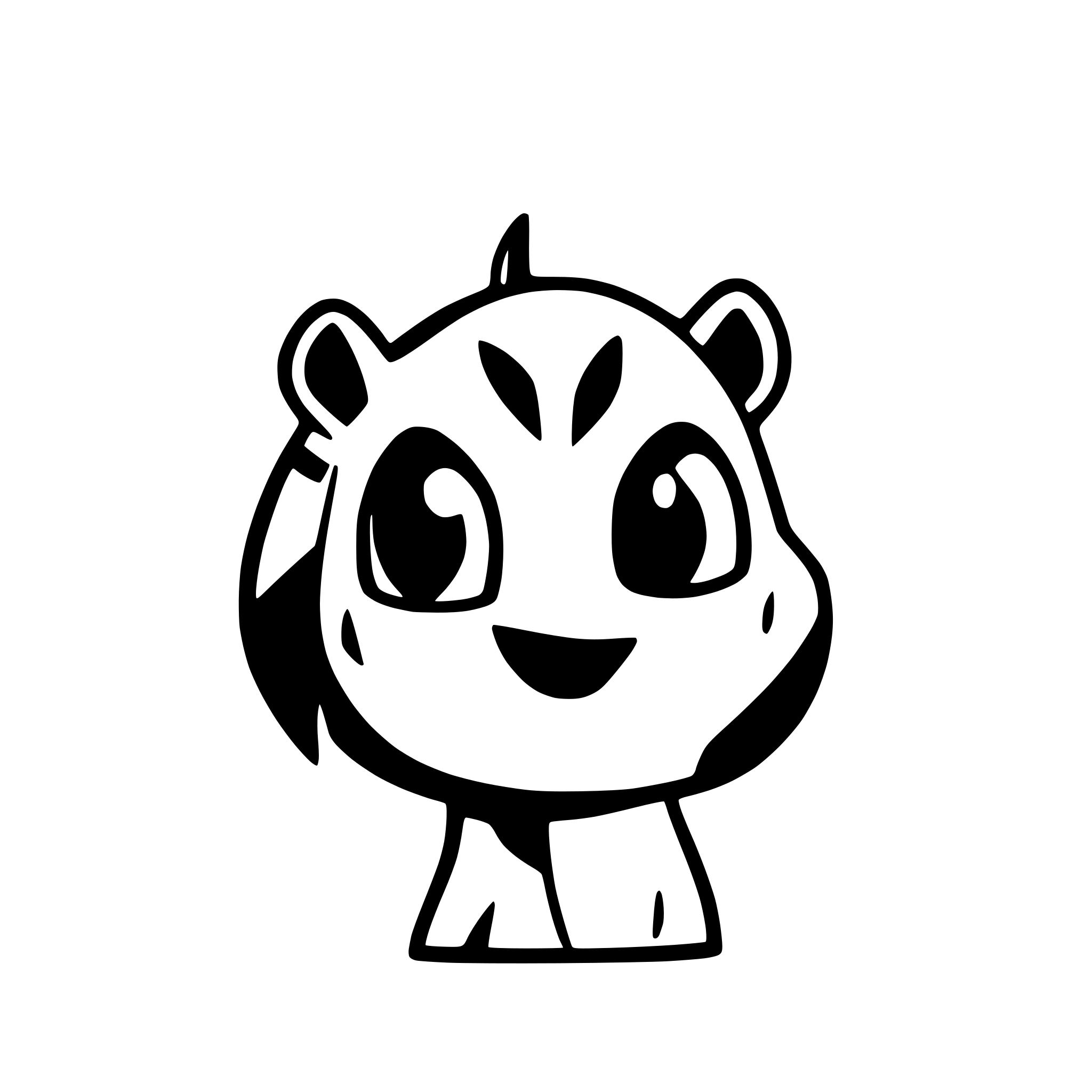 AI-generated SVG of a head of Prionailurus bengalensis, very very extremely simplified, snoopy like drawing