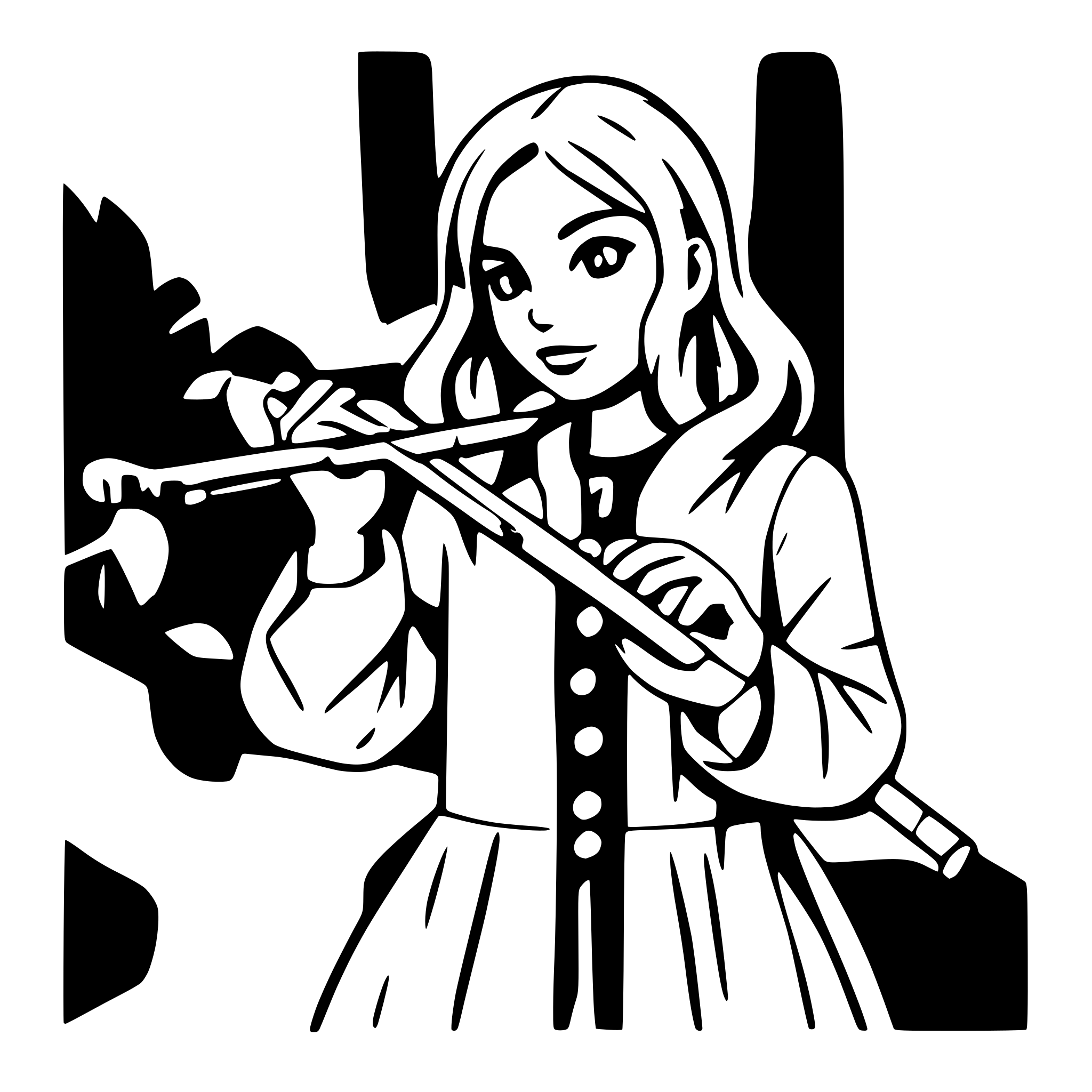 AI-generated SVG of a person playing flute