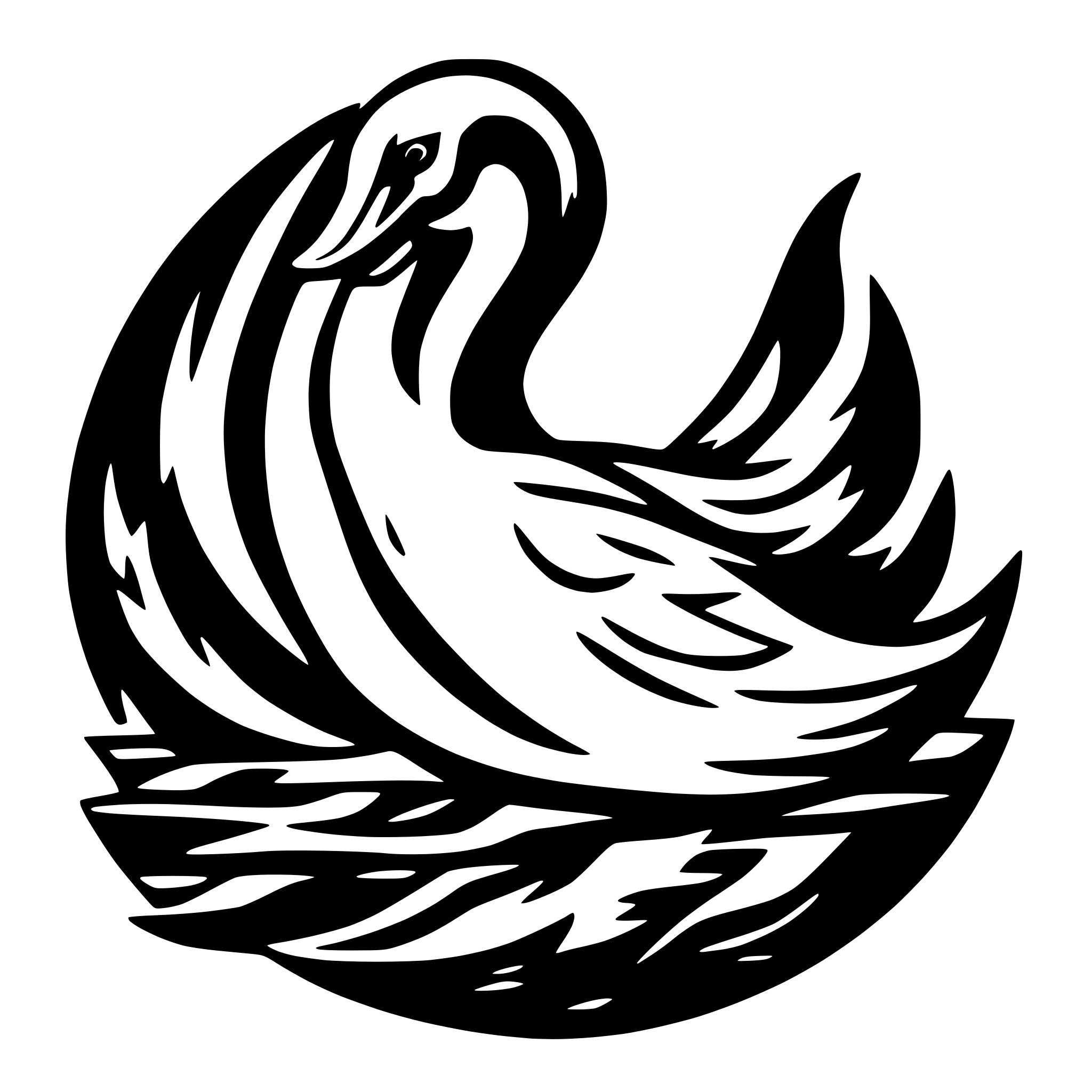 AI-generated SVG of 'SWAN CREATIVE WOOD CARVING'
