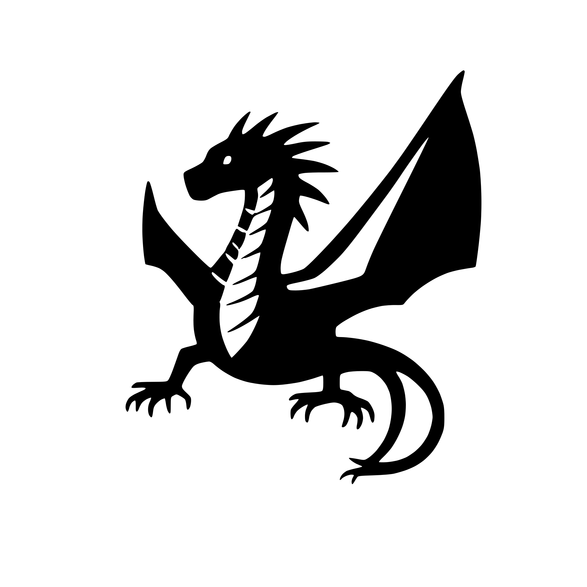AI-generated SVG of 'abstract dragon in flight'