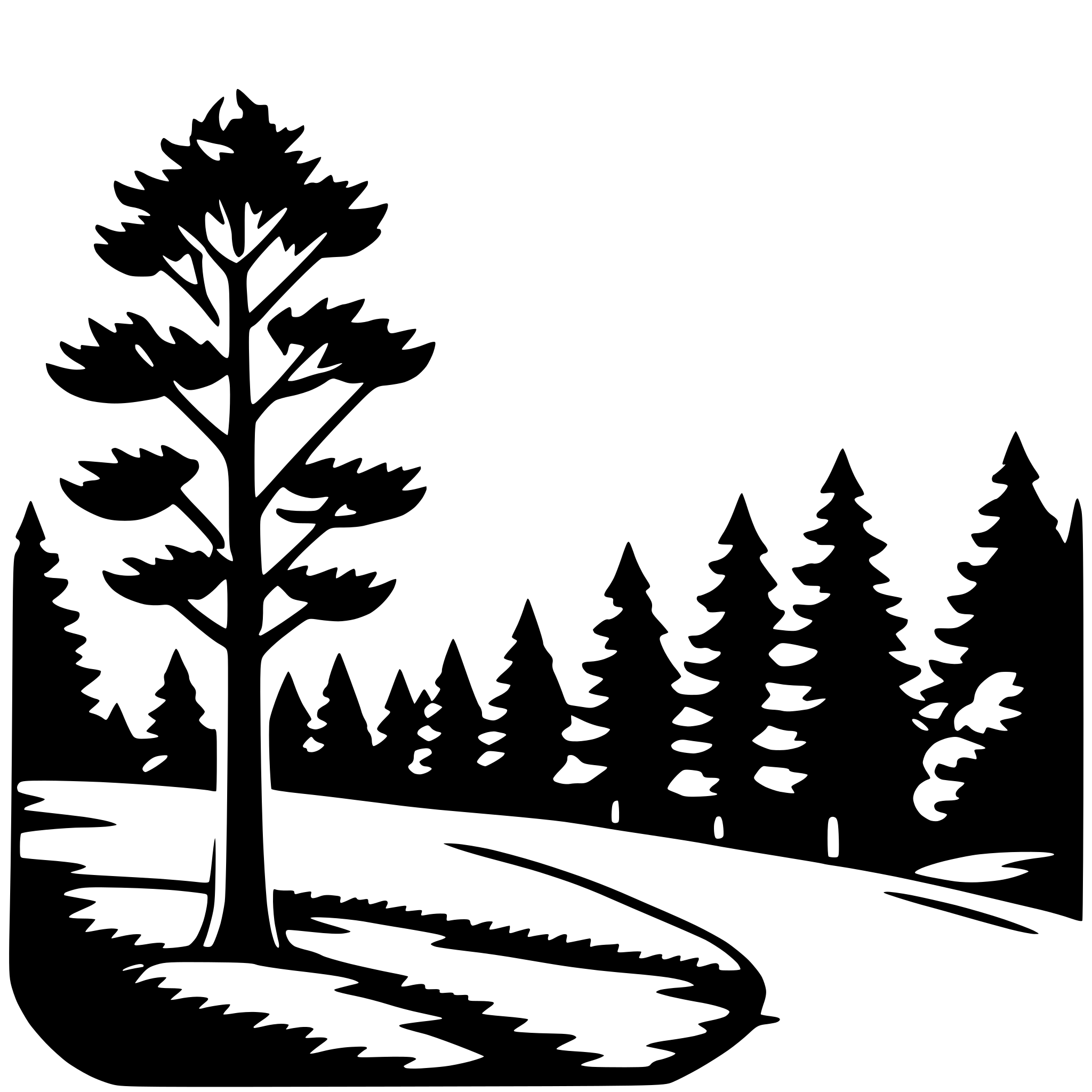 AI-generated SVG of a mountains and trees