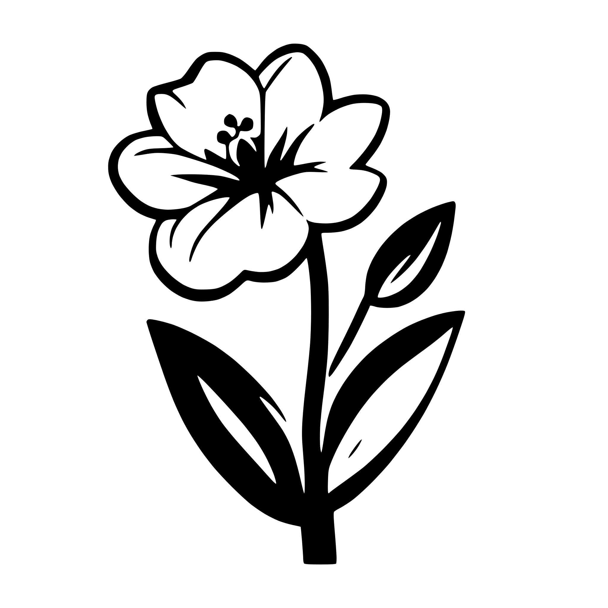 AI-generated SVG of a simple orchid flower silhouette logo