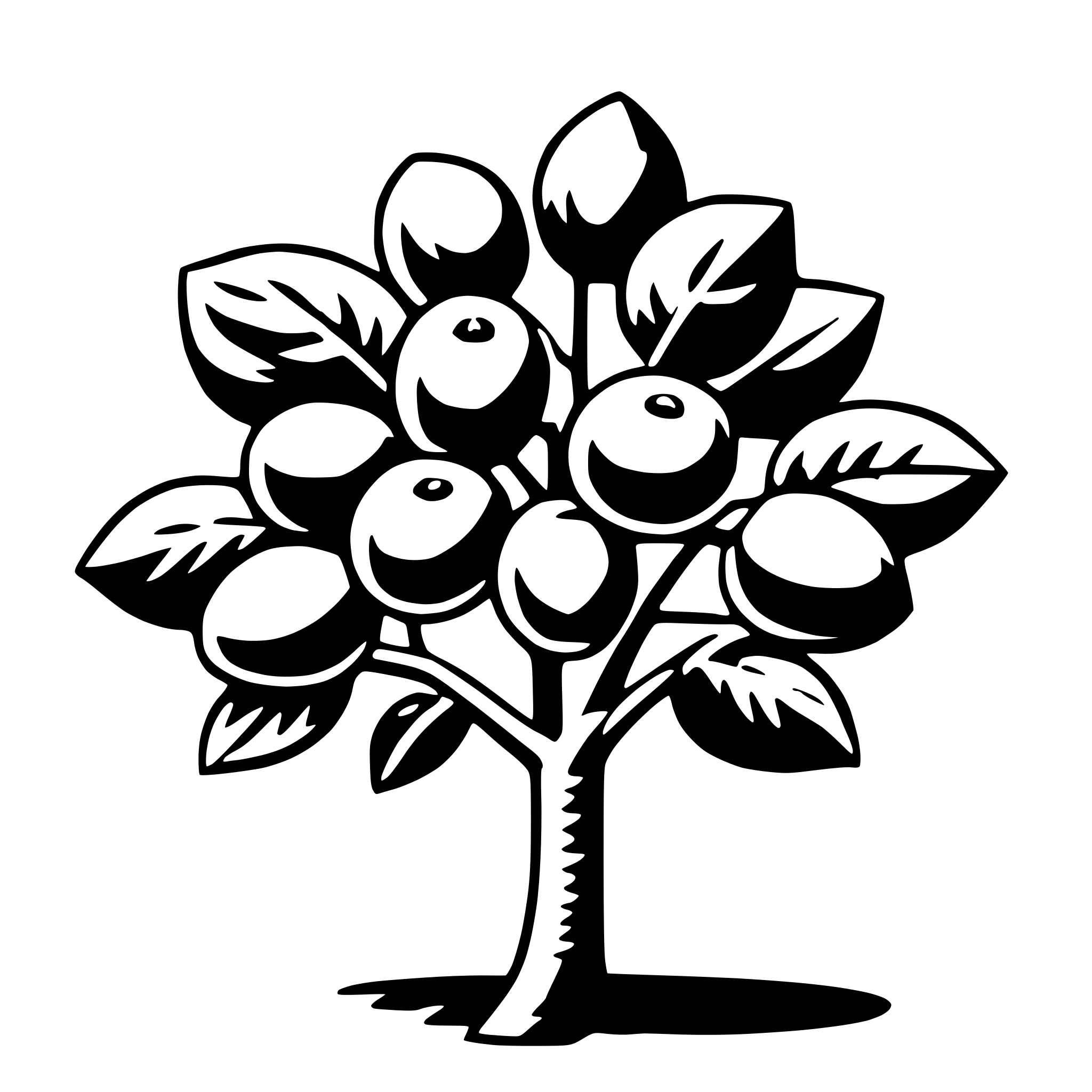 AI-generated SVG of a plum tree