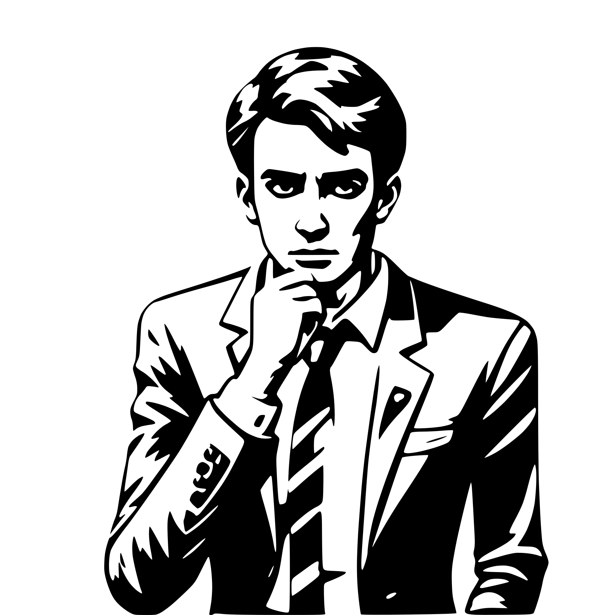 AI-generated SVG of 'a frustrated business man'