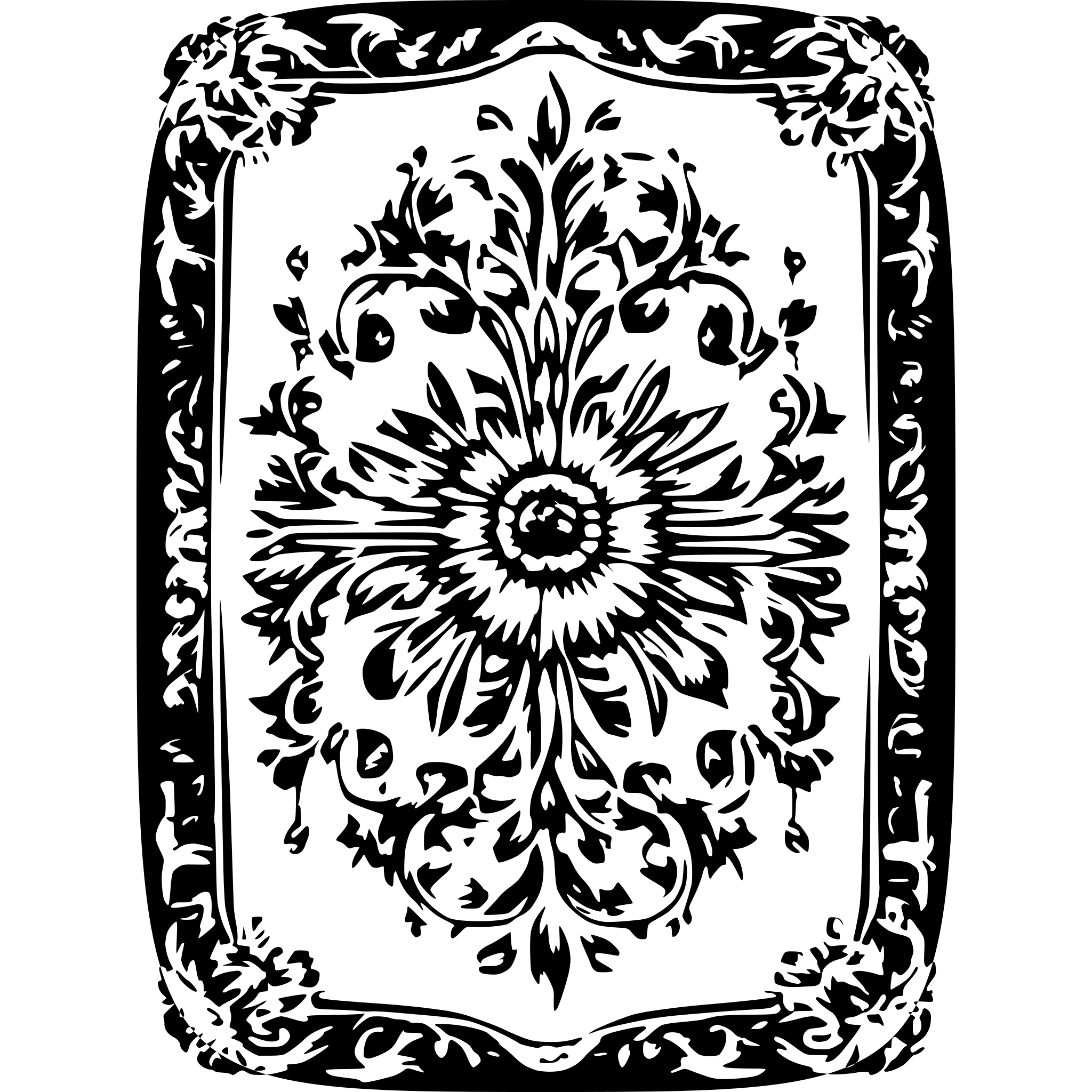AI-generated SVG of a vintage baroque floral filigree frame
