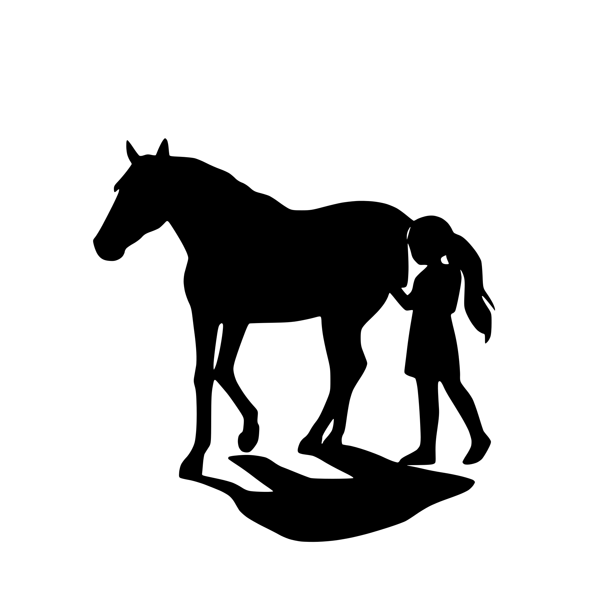 AI-generated SVG of a occupational therapist with horses