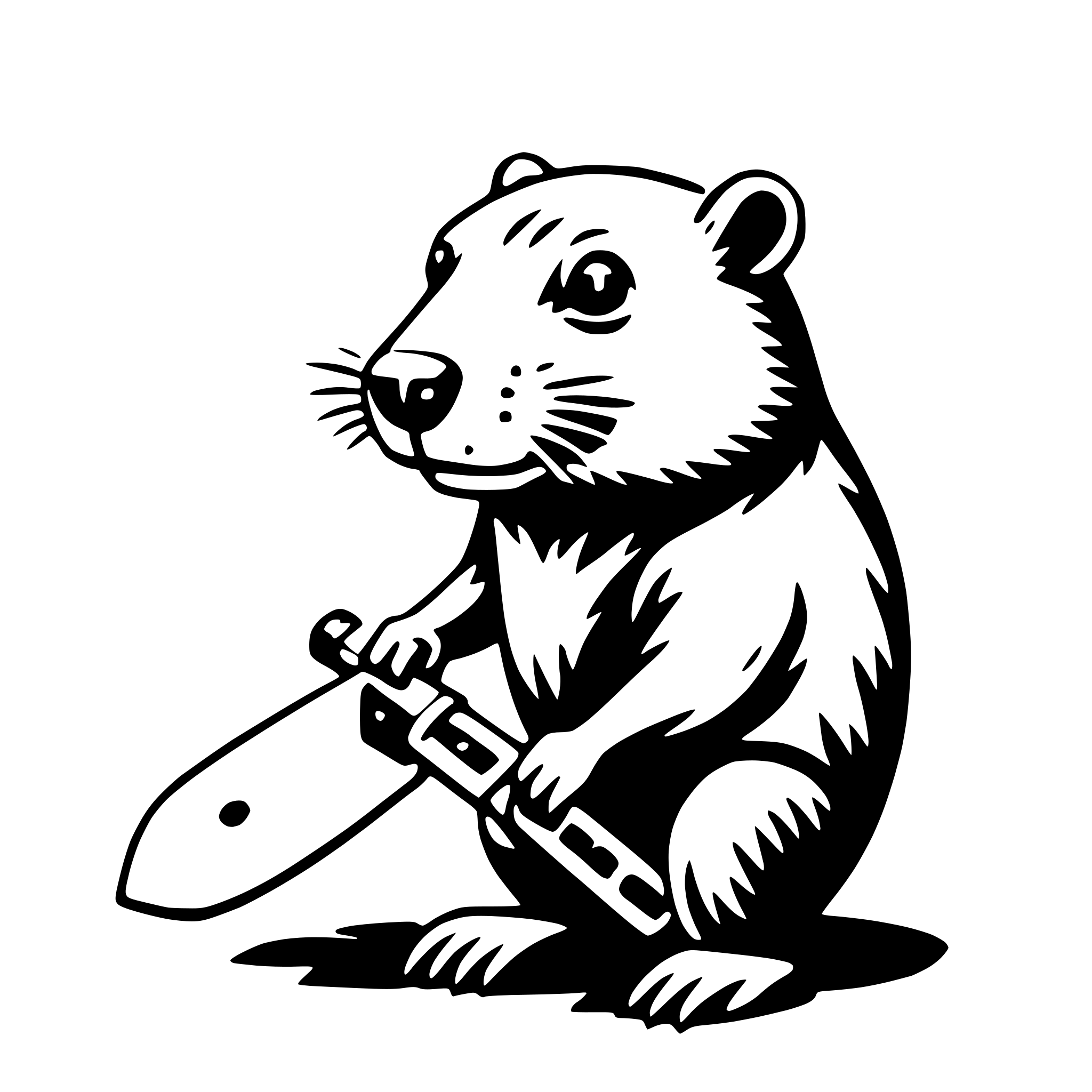 AI-generated SVG of 'beaver with chainsaw'