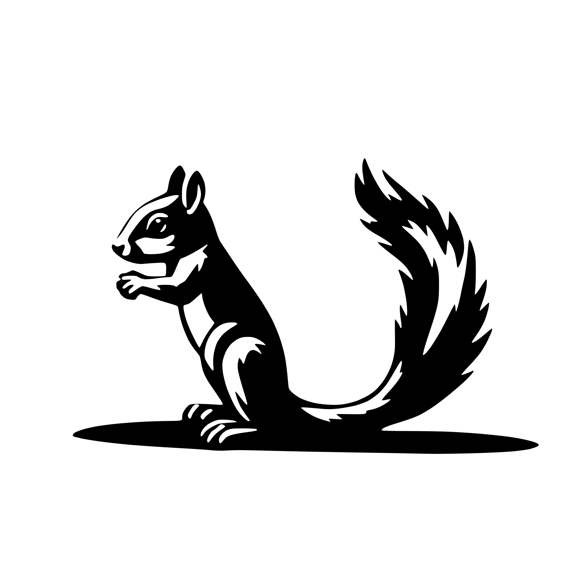 AI-generated SVG of a squirrel as seen from side
