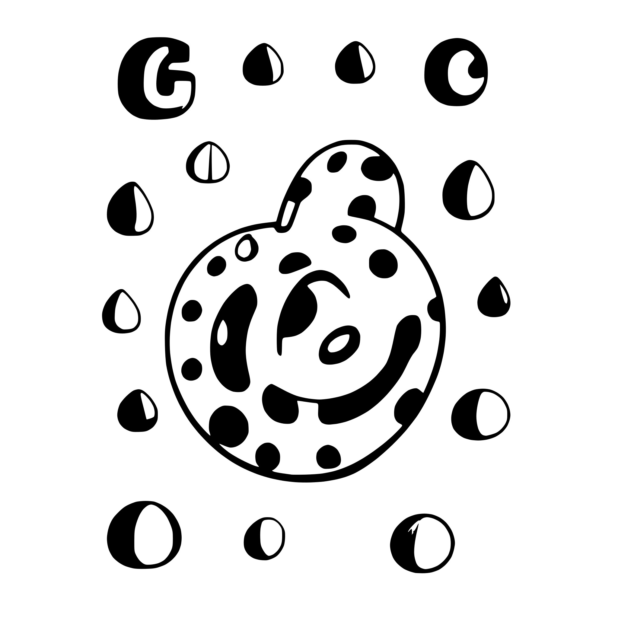 AI-generated SVG of a write the number 6 in the picture. Only the number 6.Use circular dots in different sizes to create the image