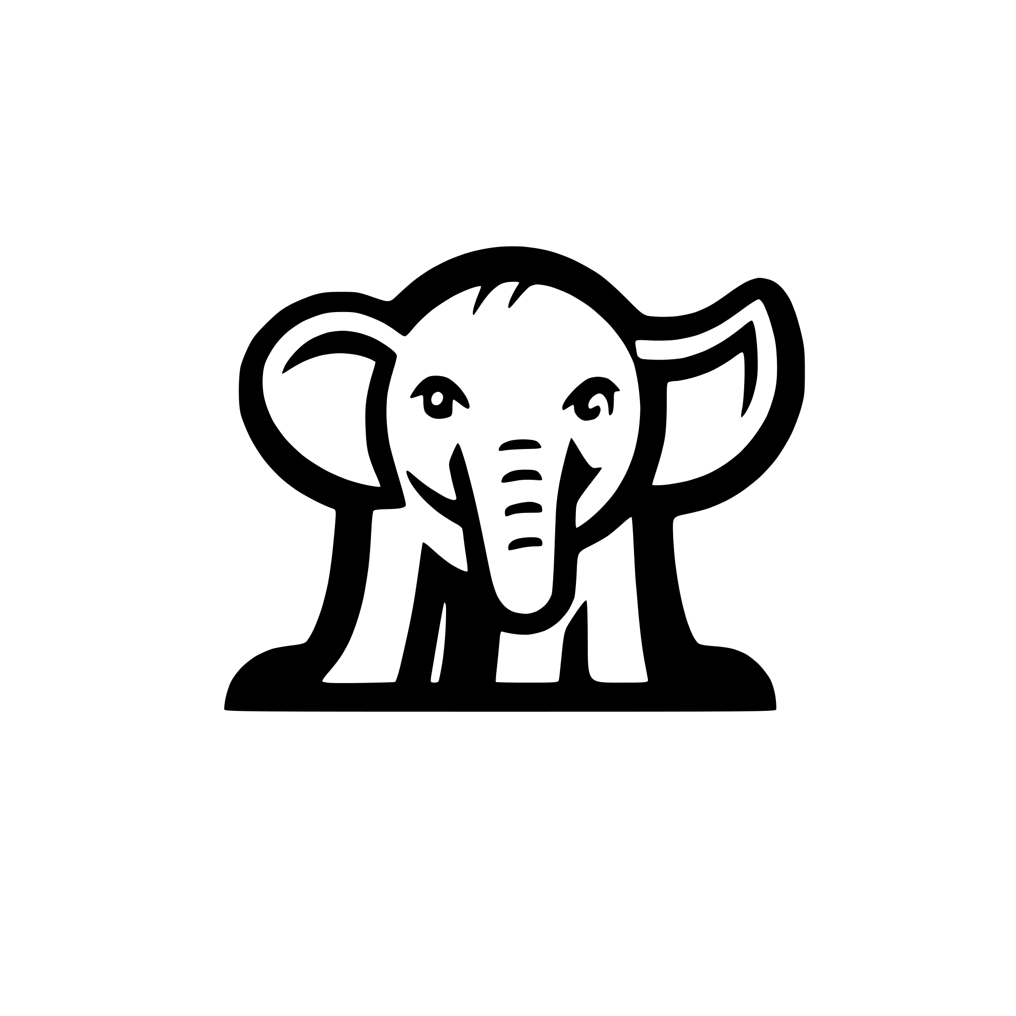 AI-generated SVG of a minimalist elephant with raised trunk