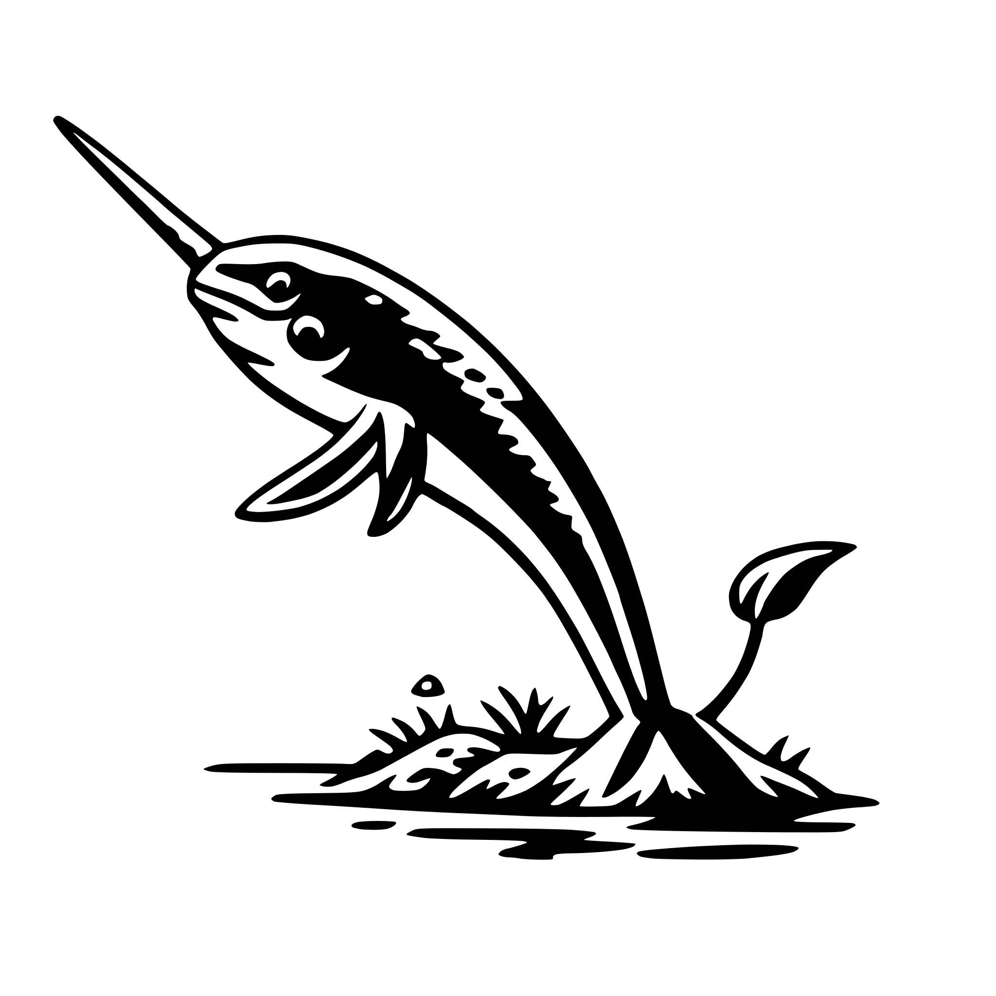 AI-generated SVG of a narwhal