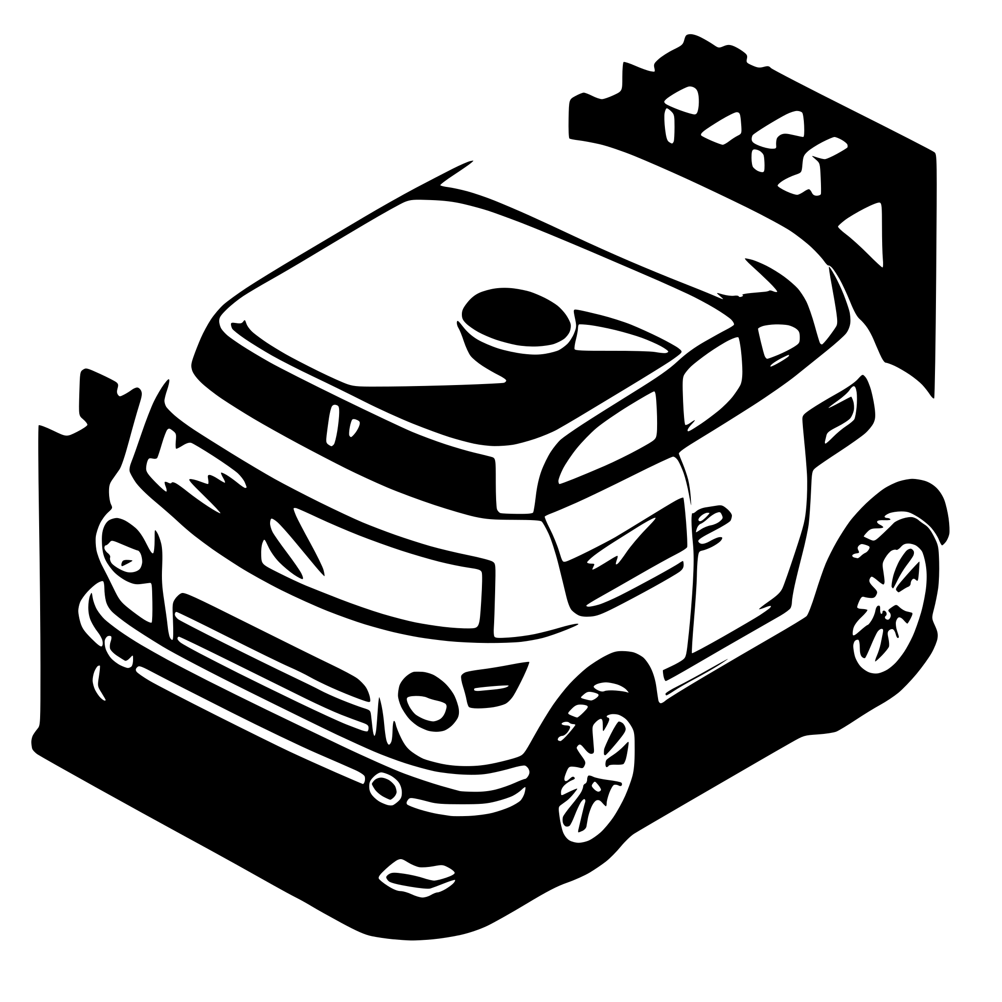 AI-generated SVG of a 3D isometric car