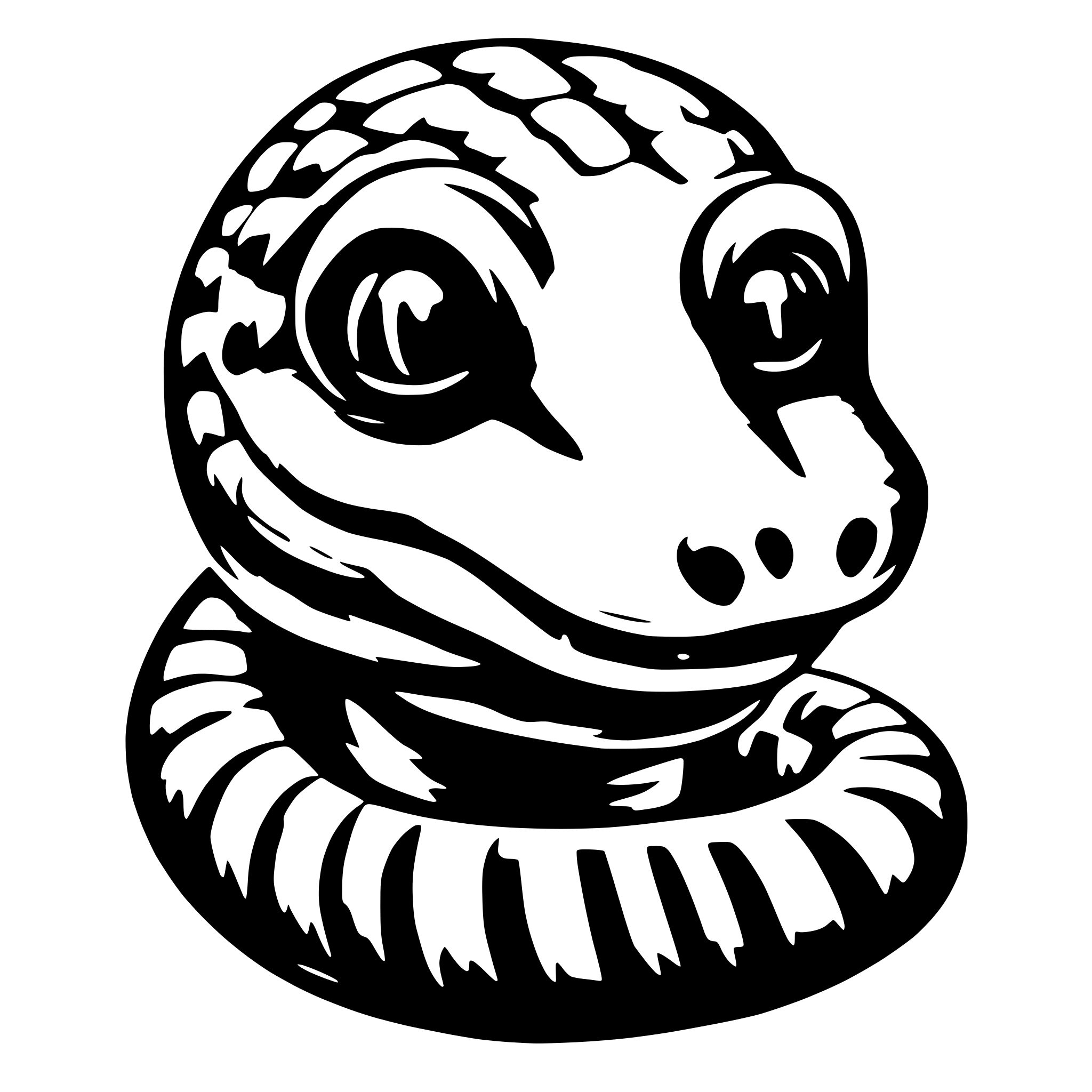 AI-generated SVG of 'snake face'