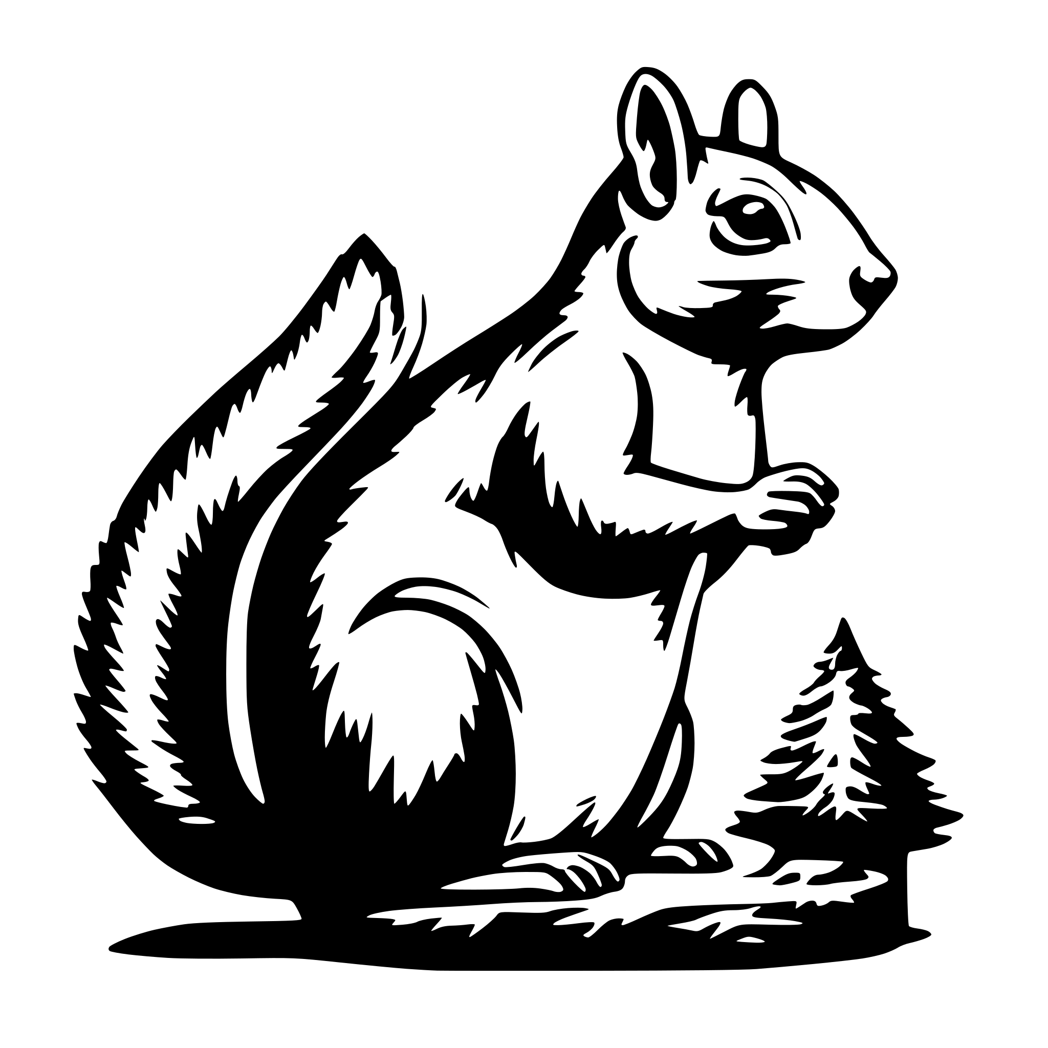 AI-generated SVG of a squirrel with huge rack