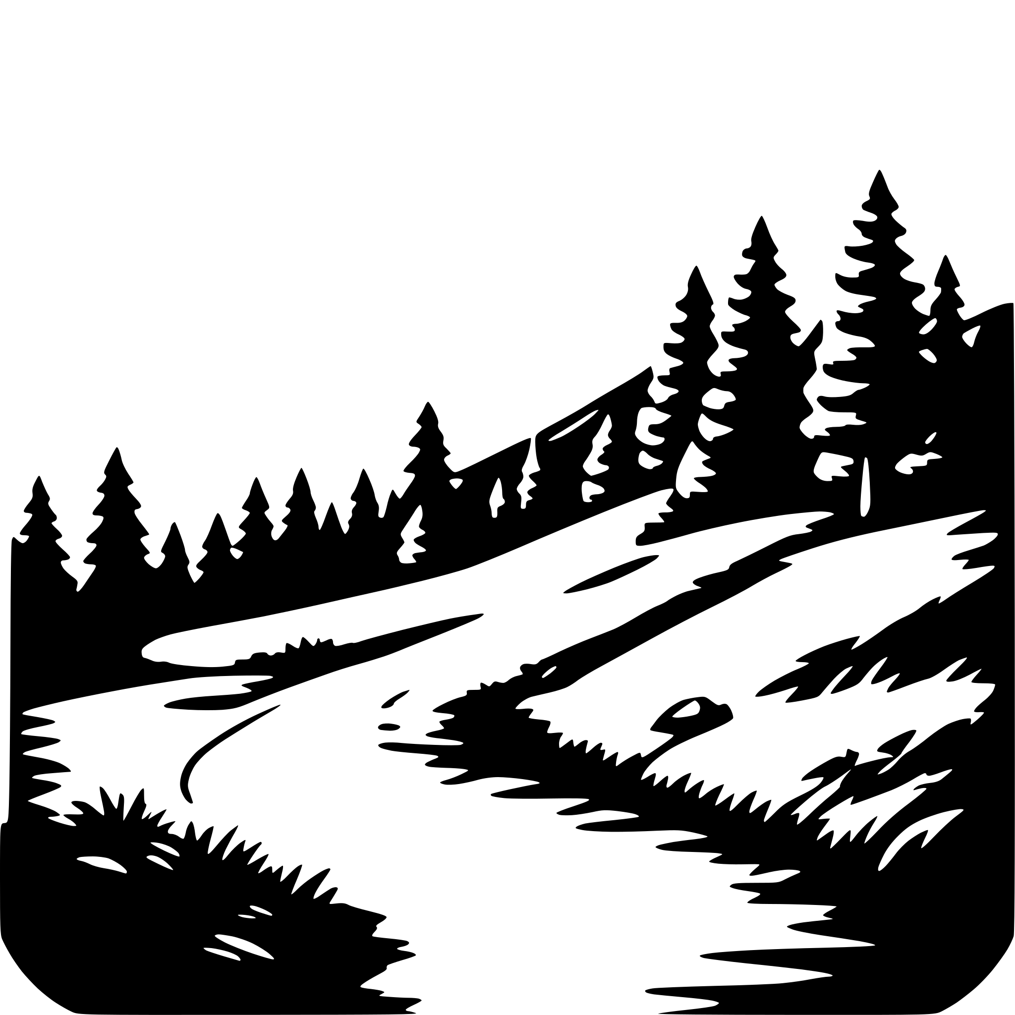 AI-generated SVG of a mountain hike