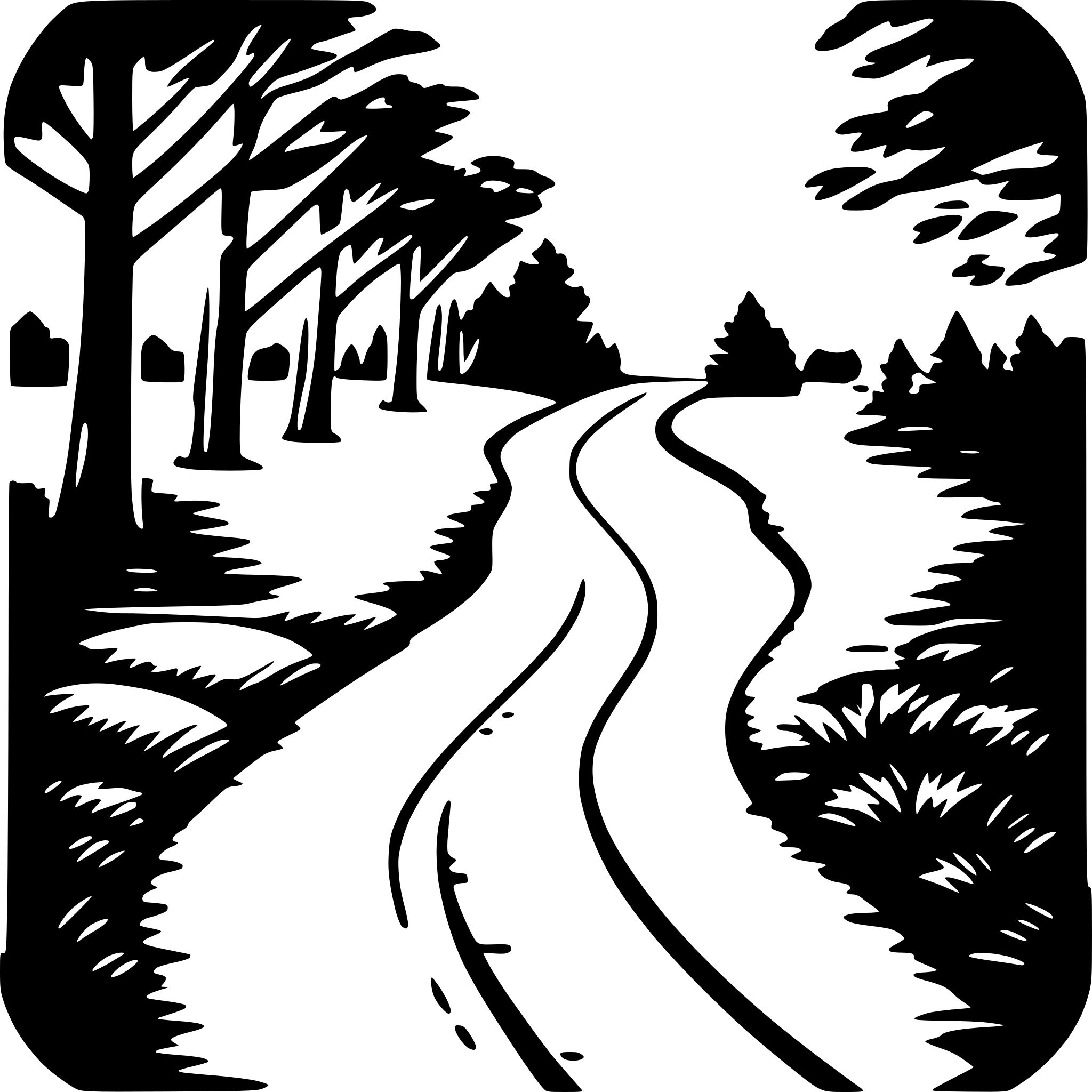 AI-generated SVG of 'woodland path'