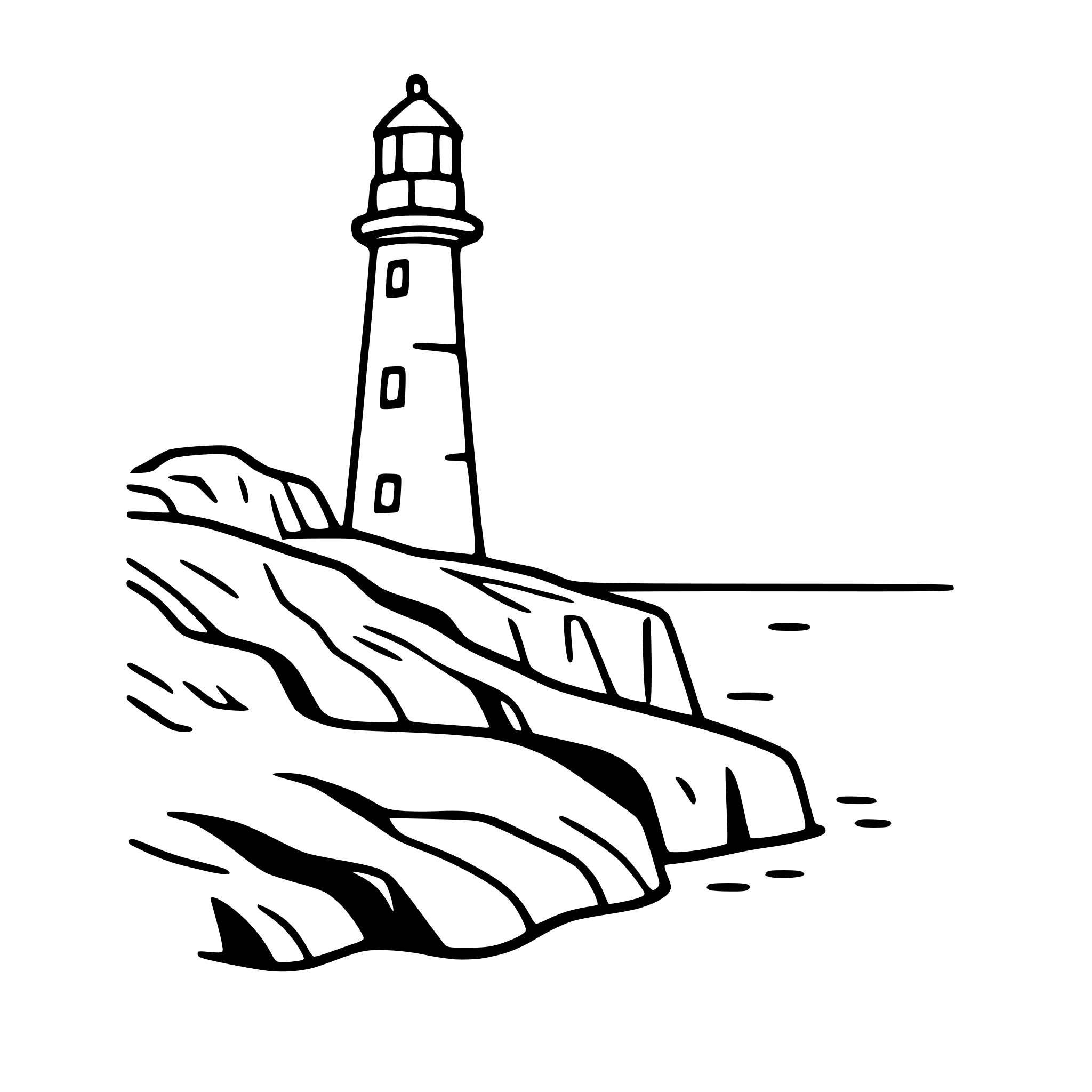 AI-generated SVG of a lighthouse on rocky coast
