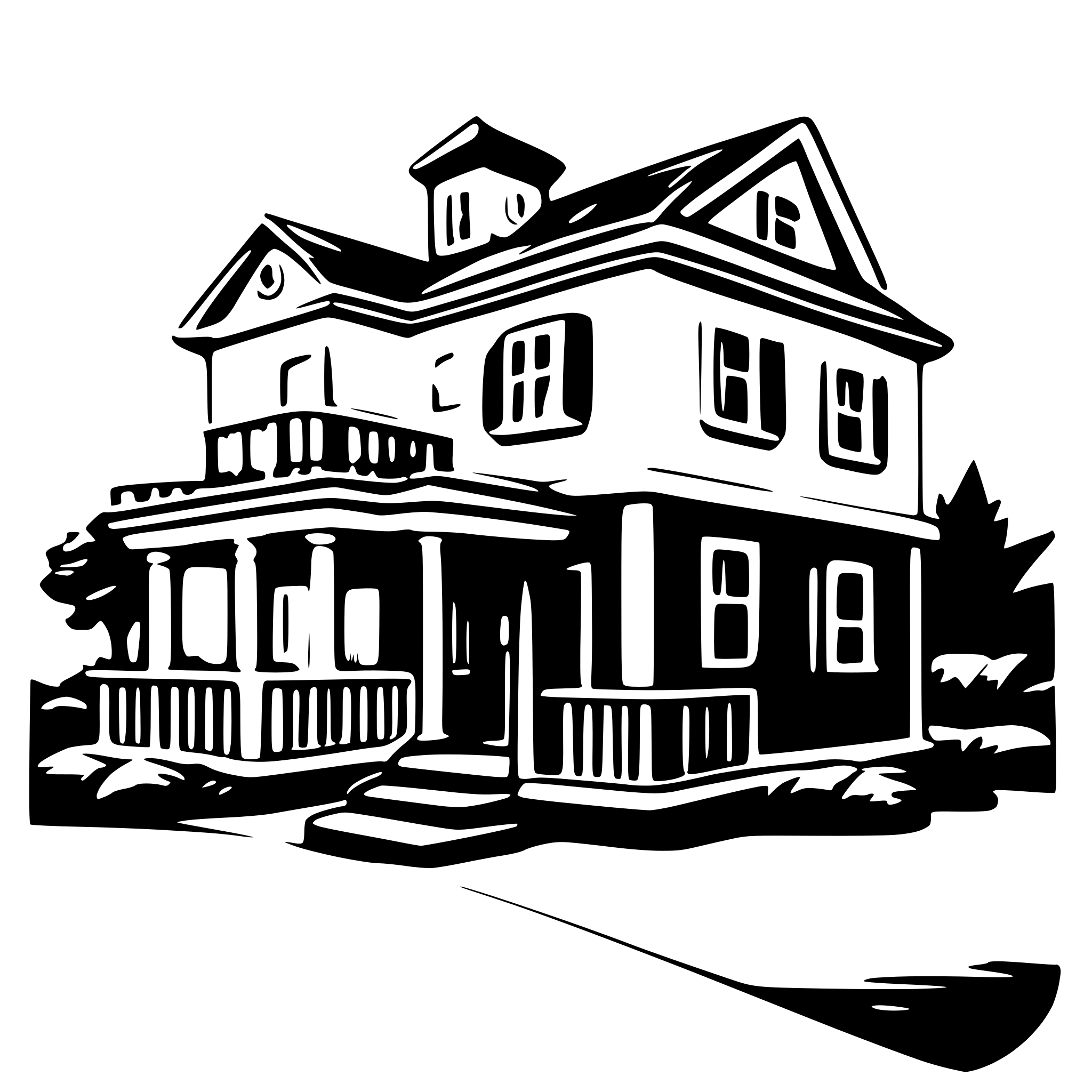 AI-generated SVG of 'yellow house with green sky'