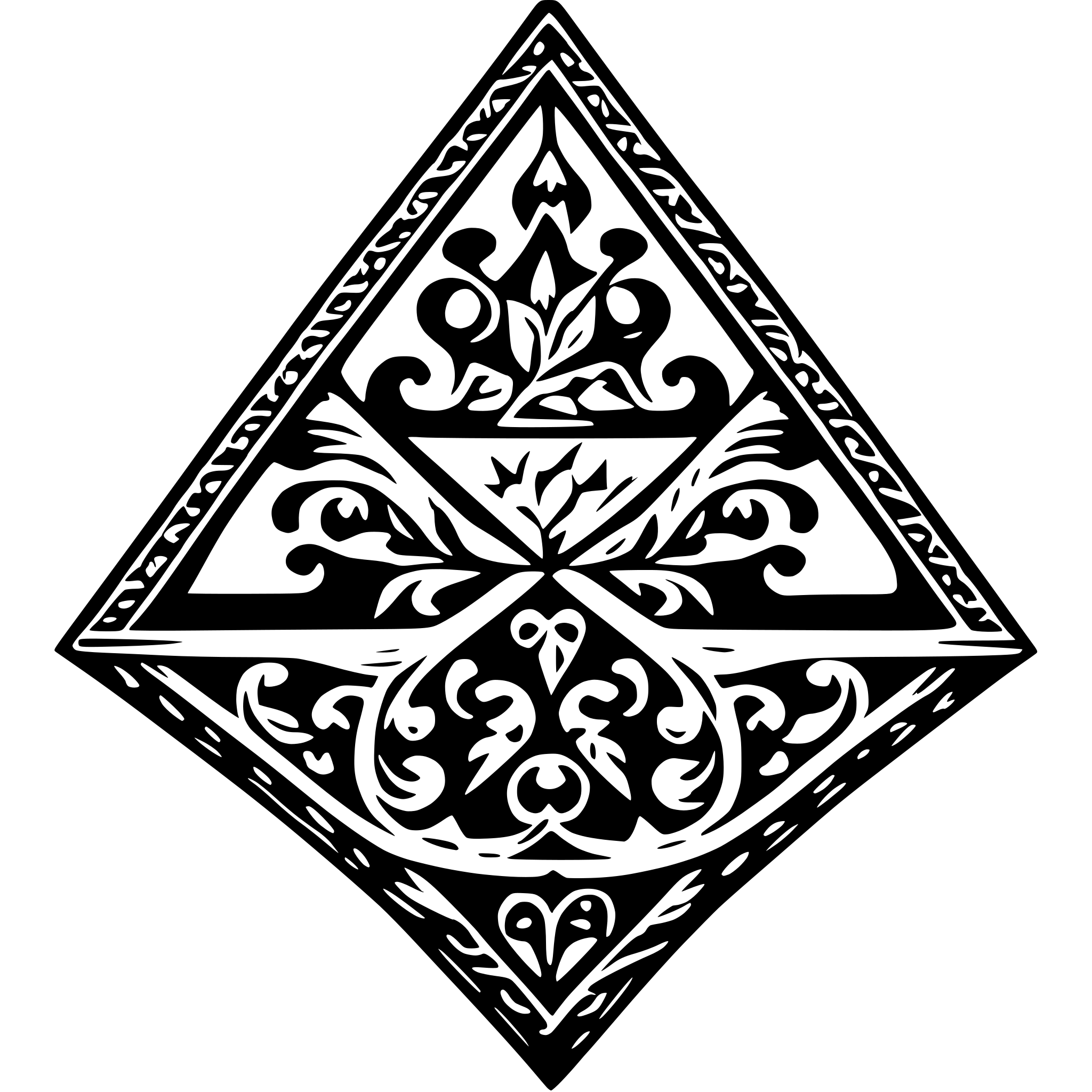 AI-generated SVG of a ornate corner filligree decoration triangle