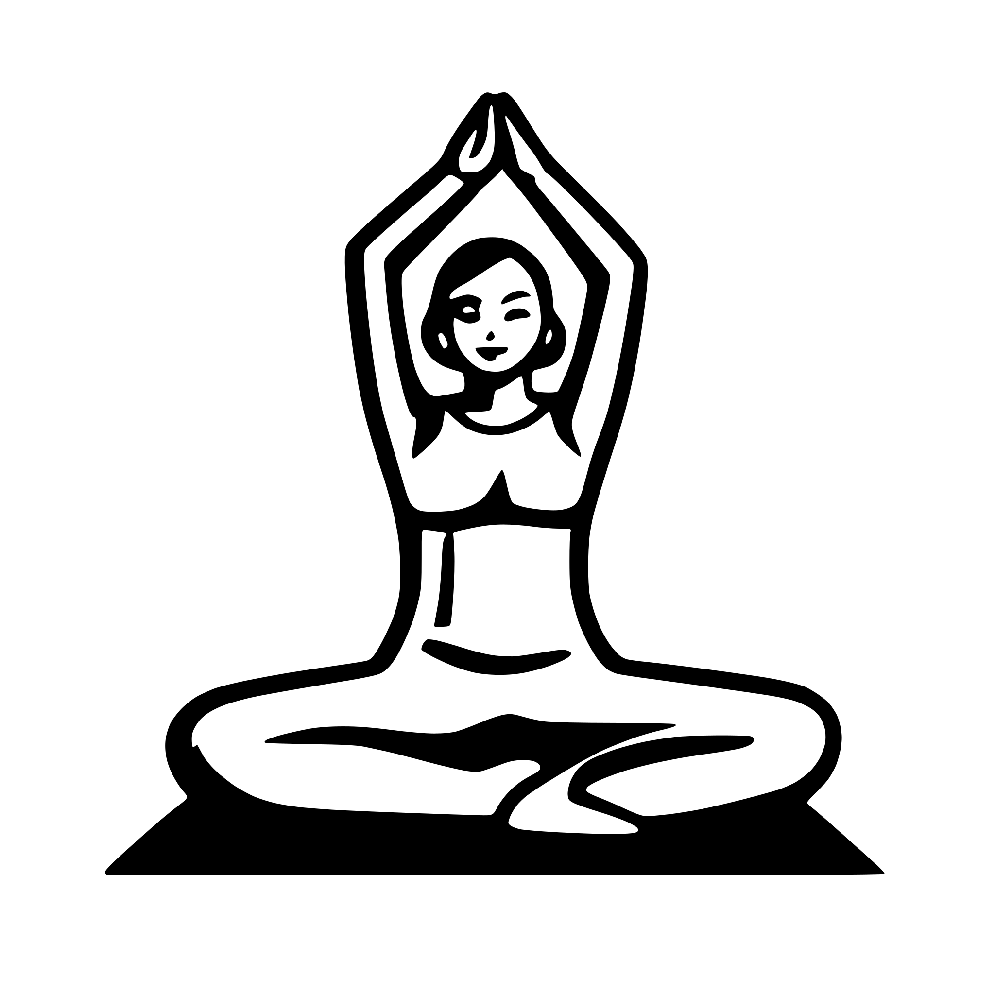 AI-generated SVG of a white icon crescent yoga pose