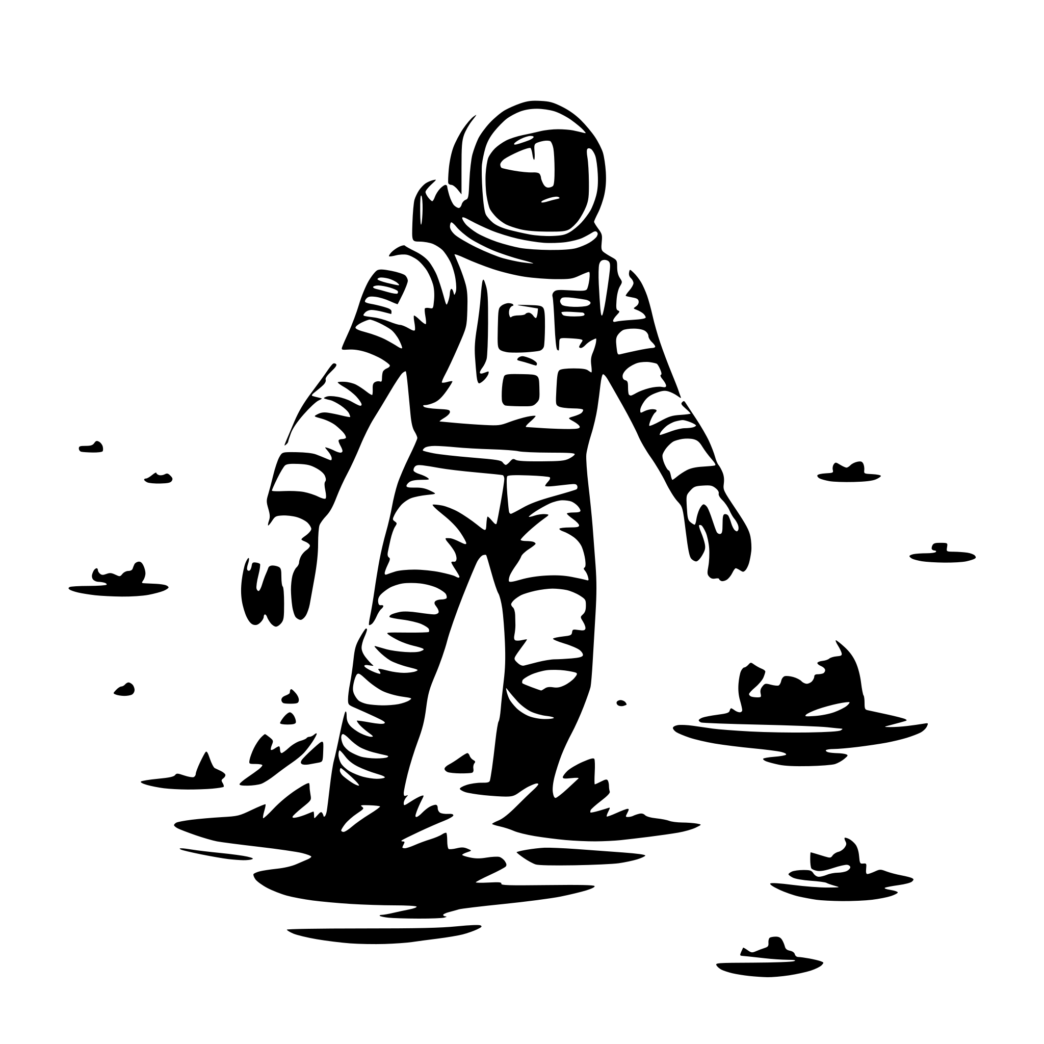 AI-generated SVG of 'astronaut floating between all'